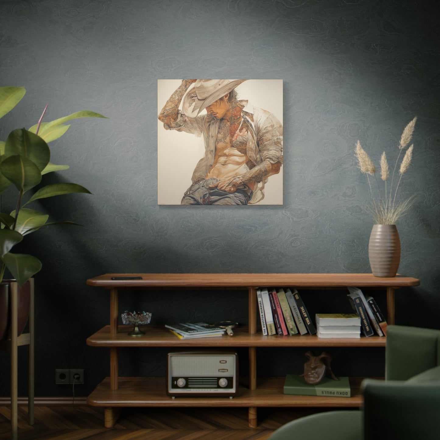 Gallery Wrapped Canvas, Wranglers and Wreckage Art Canvas, Erotic Pinup Art Canvas – Levi