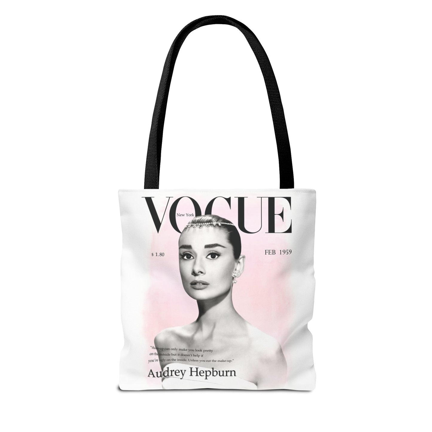 Audrey Hepburn Vogue Tote Bag - Fashion Canvas Tote Bag - Custom Designer Inspired Tote