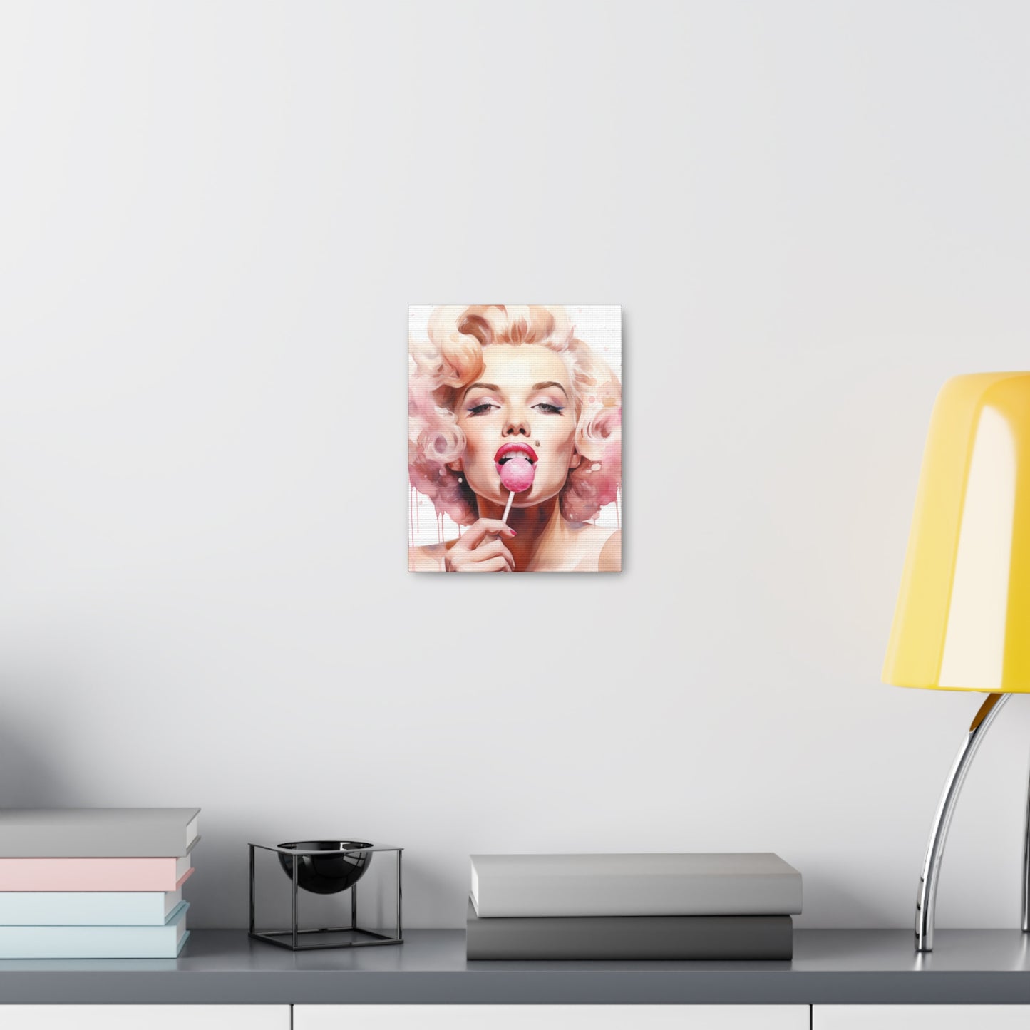 Canvas Wall Art, Gallery Wrapped Pop Art, Celebrity Wall Art – Marilyn Monroe - Lollipop