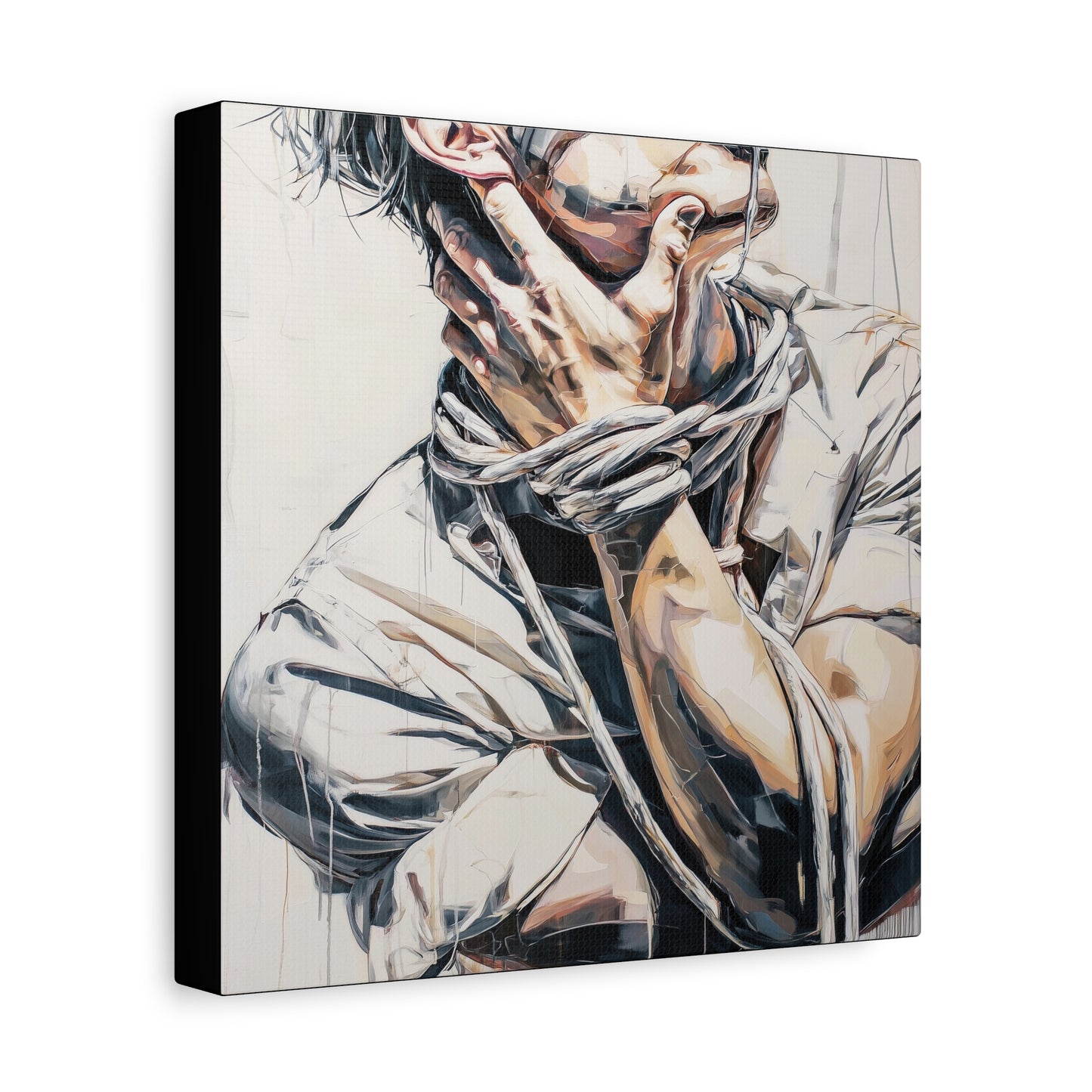 Gallery Wrapped Canvas, Ropes and Reverence Art Canvas, Erotic Shibari Art Canvas – Gary