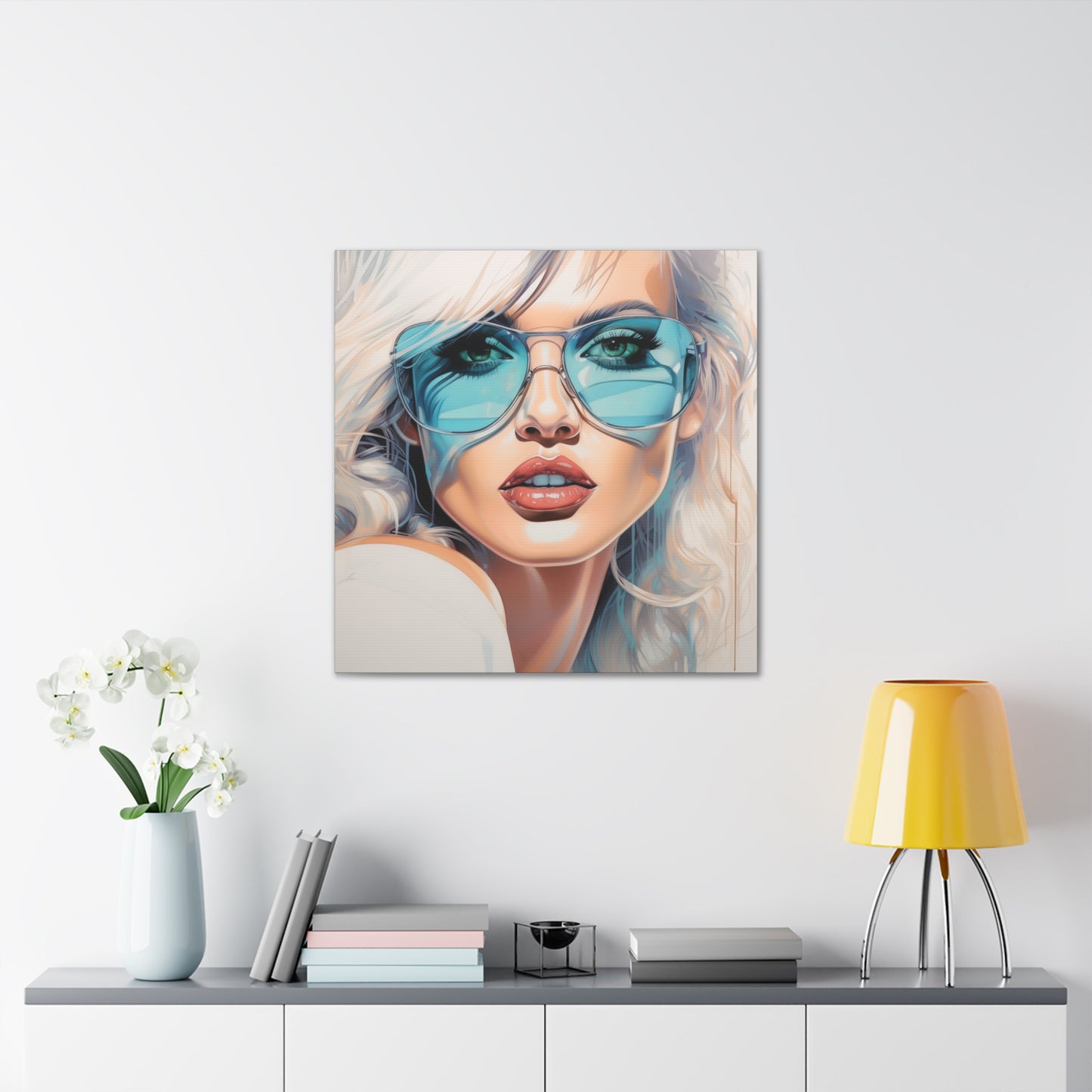 Canvas Gallery Wrapped High-Fashion Wall Art, Stylish Decor, Retro Femme Doll Pop Art – Nova