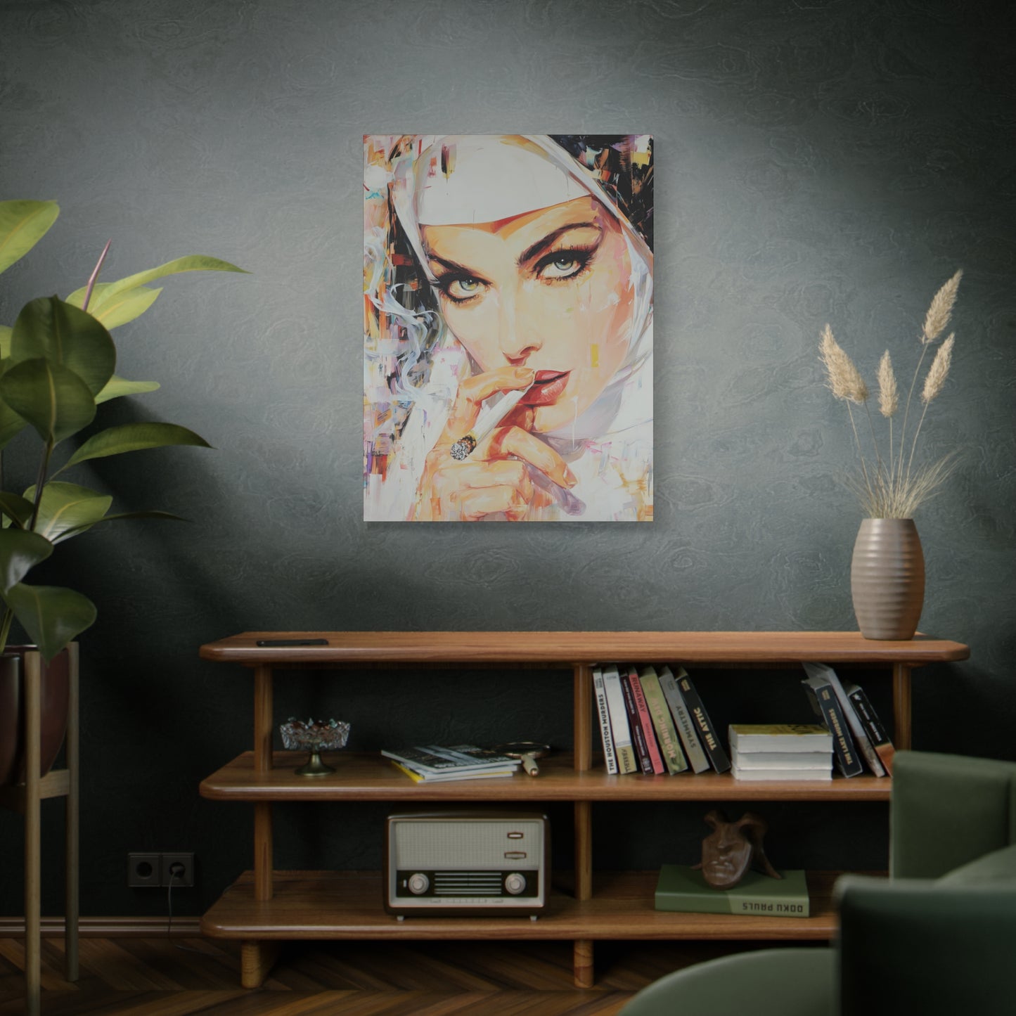 Gallery Wrapped Canvas, Habits and Heresy Art Canvas, Naughty Nuns Art Canvas – Sister Carmela