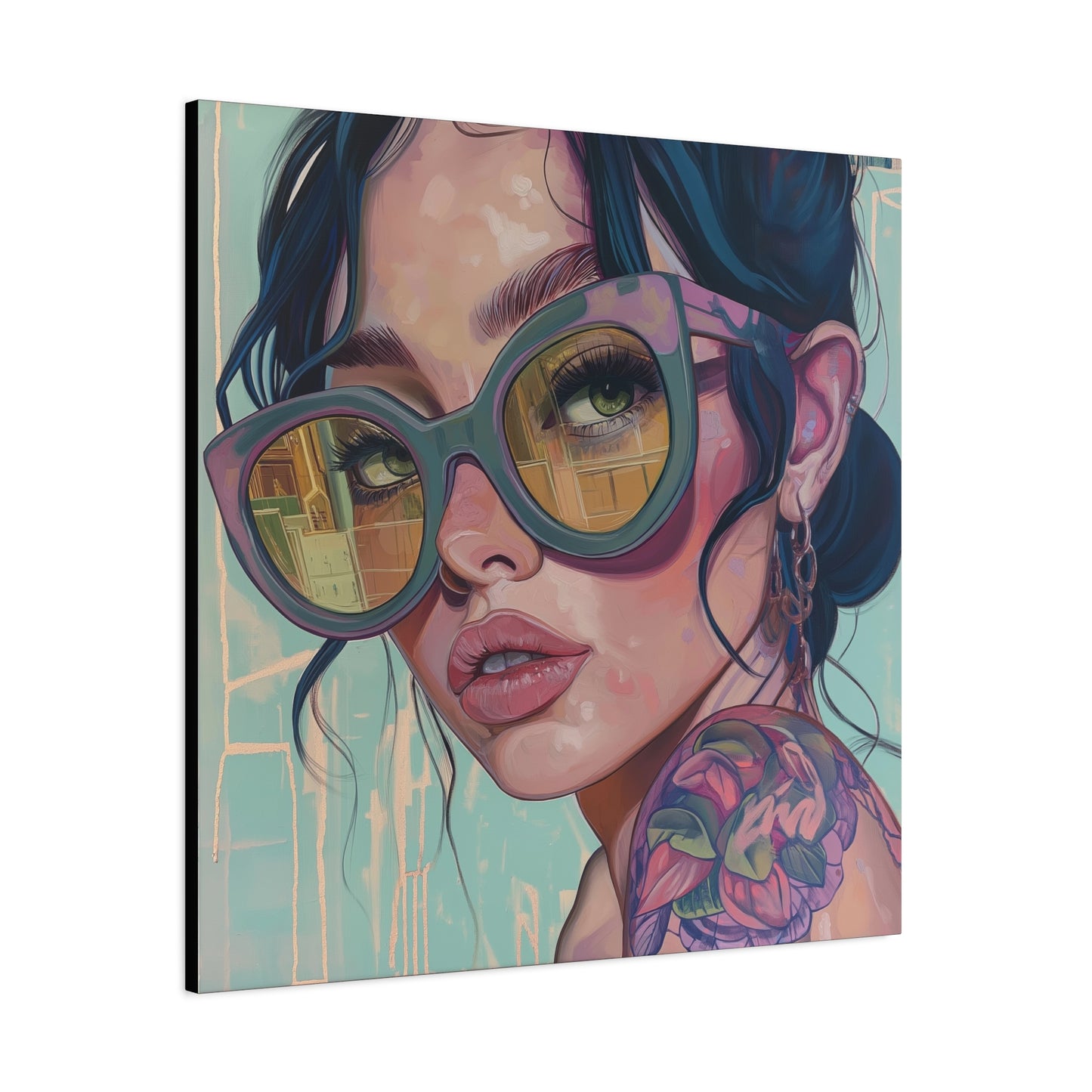 Canvas Gallery Wrap, Ladies in Lenses Wall Art, Abstract Femme Girl Art - Meg