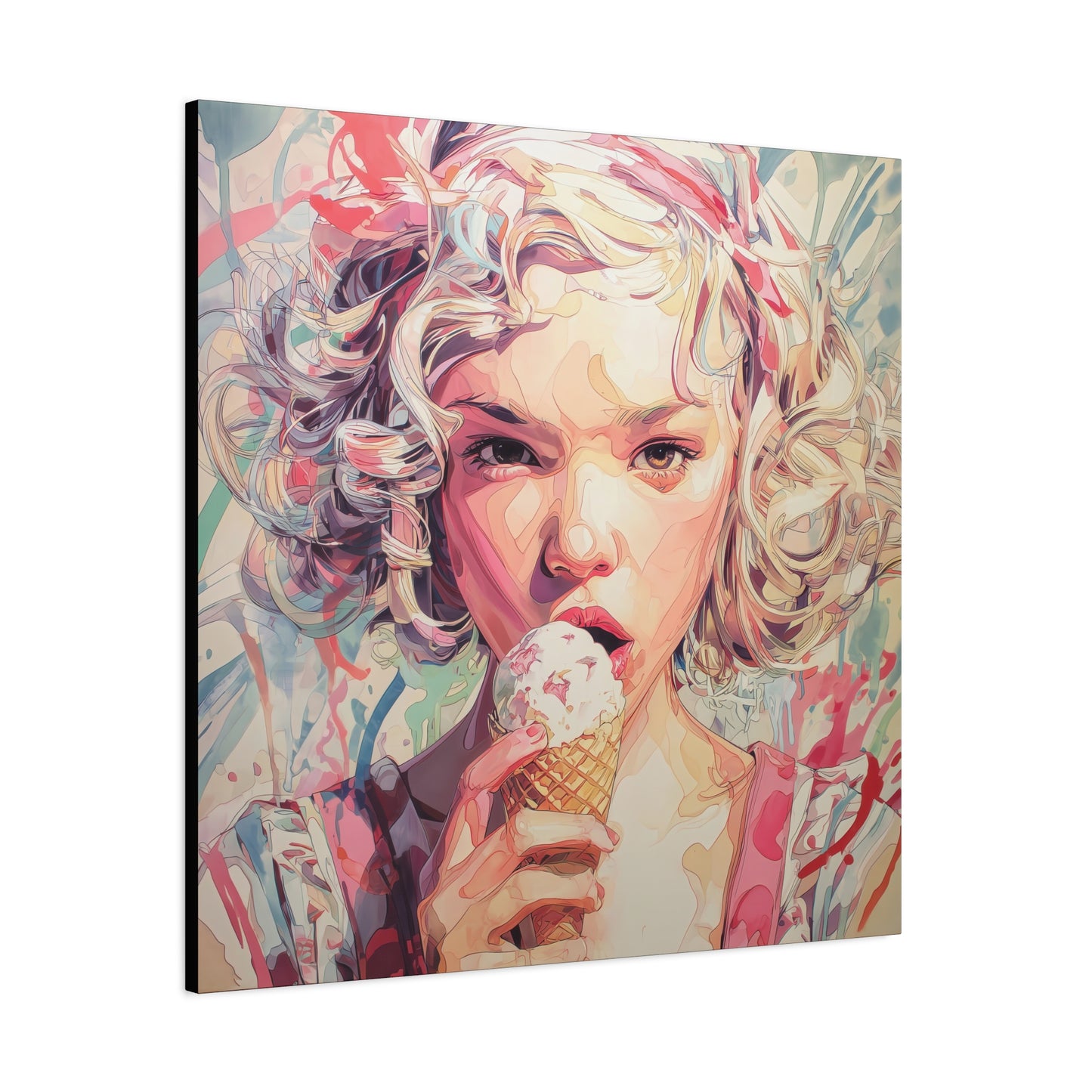 Gallery Wrapped Canvas, Sweet Summer Nostalgia, Sugar and Spice Art Canvas, Ice Cream Dreams Art – Rosie