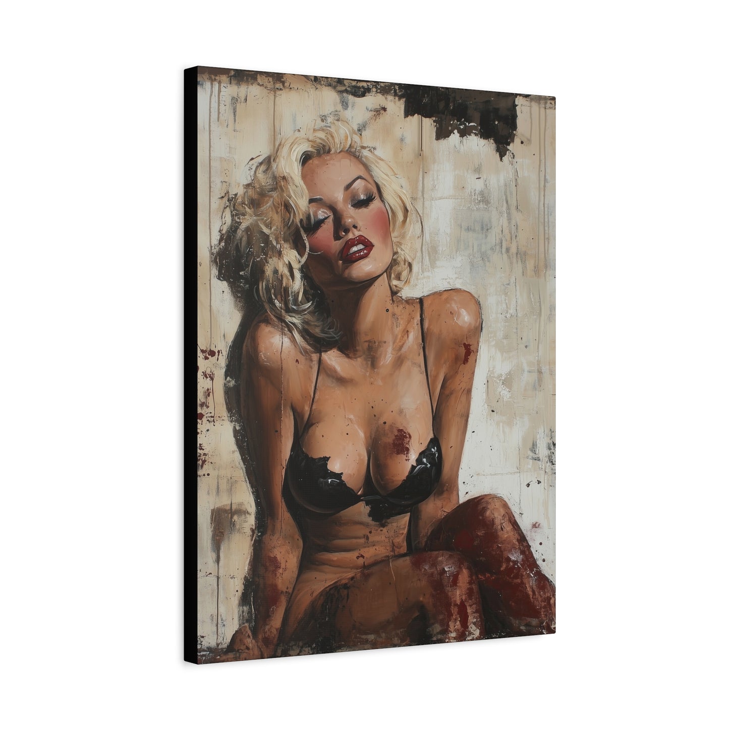 Gallery Wrapped Canvas, Guilt and Grit Adult Art Canvas, Erotic Pinup Art Canvas – Zadie