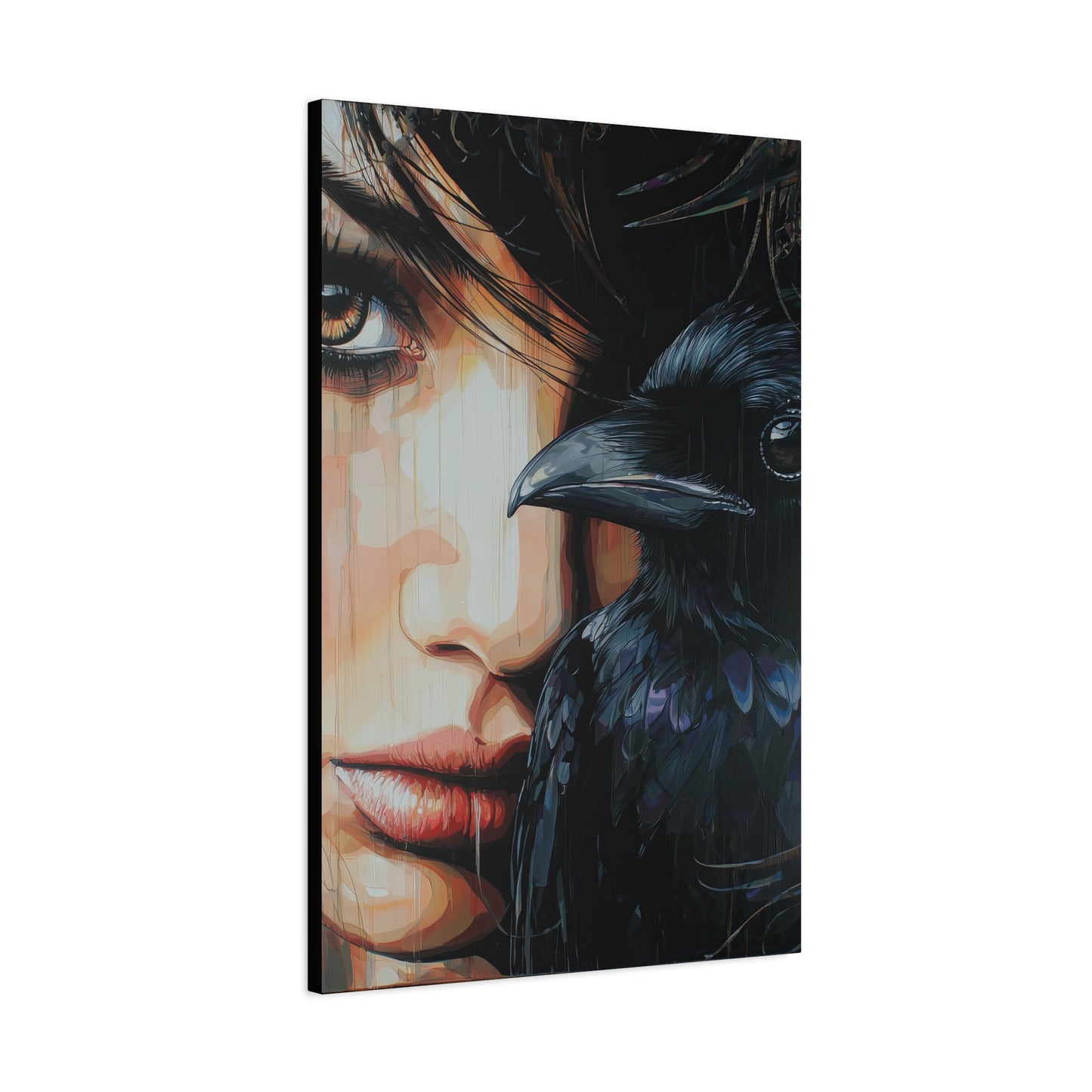 Gallery Wrapped Canvas, Myth and Bones Gothic Art Canvas, Dark Muse Canvas - Solène
