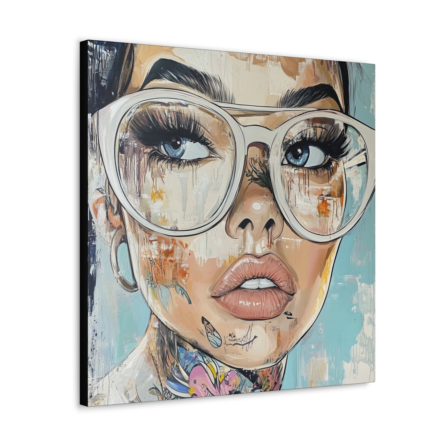 Canvas Gallery Wrap, Ladies in Lenses Wall Art, Abstract Femme Girl Art - Sabine