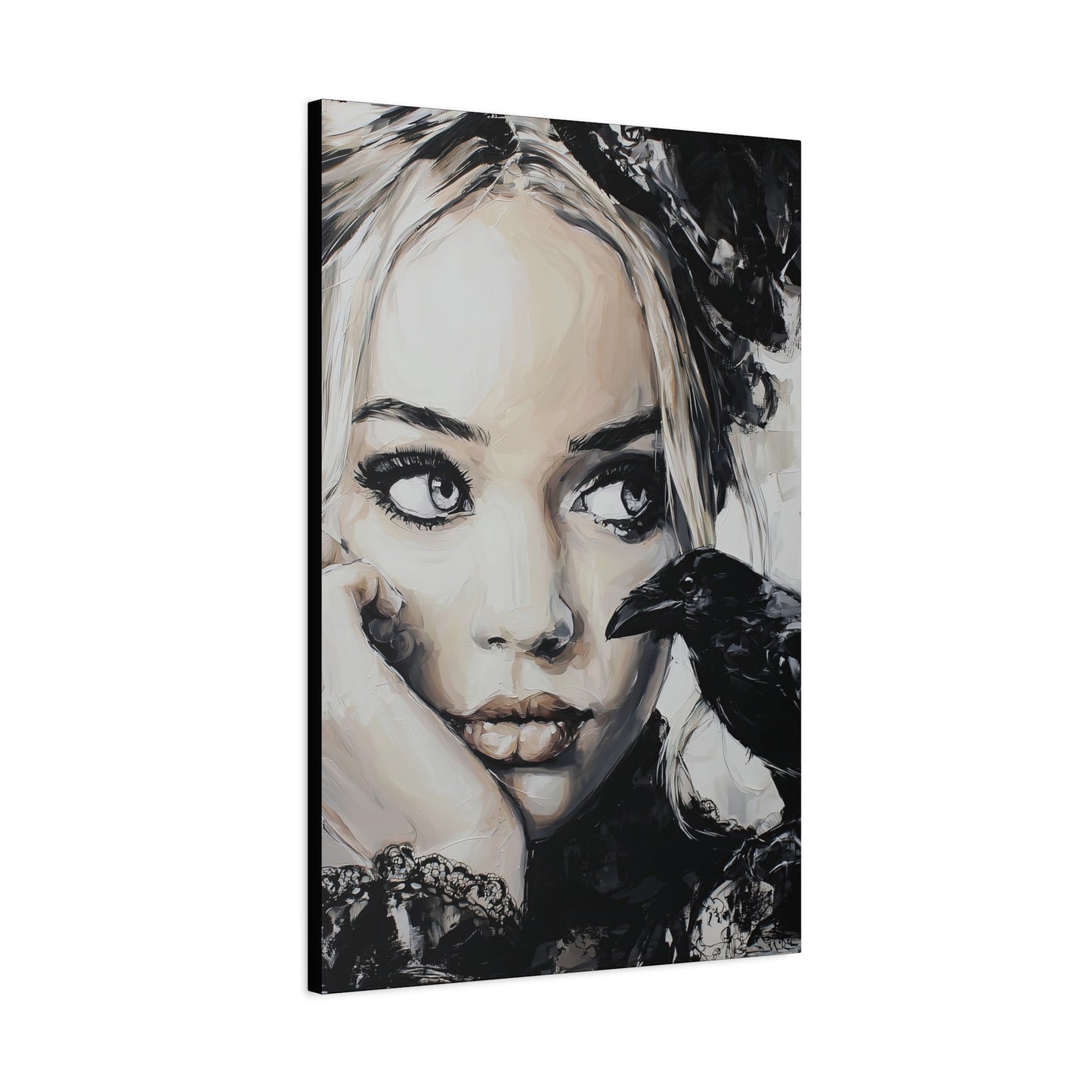 Gallery Wrapped Canvas, Myth and Bones Gothic Art Canvas, Dark Muse Canvas - Nicolette