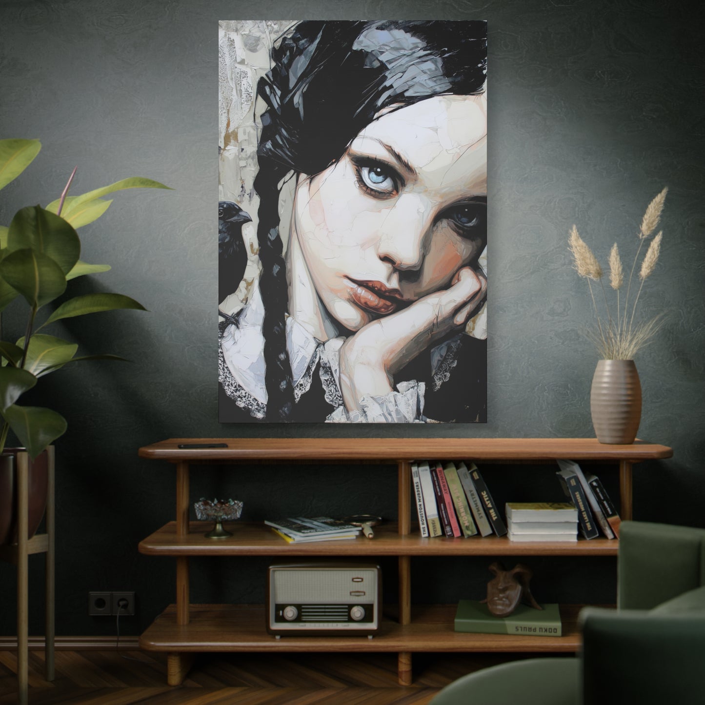 Gallery Wrapped Canvas, Myth and Bones Gothic Art Canvas, Dark Muse Canvas - Wendy
