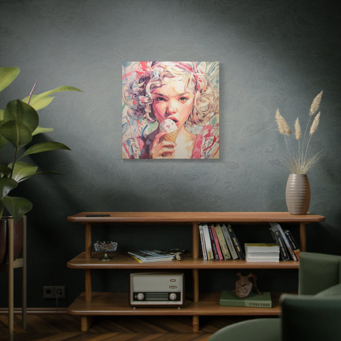 Gallery Wrapped Canvas, Sweet Summer Nostalgia, Sugar and Spice Art Canvas, Ice Cream Dreams Art – Rosie