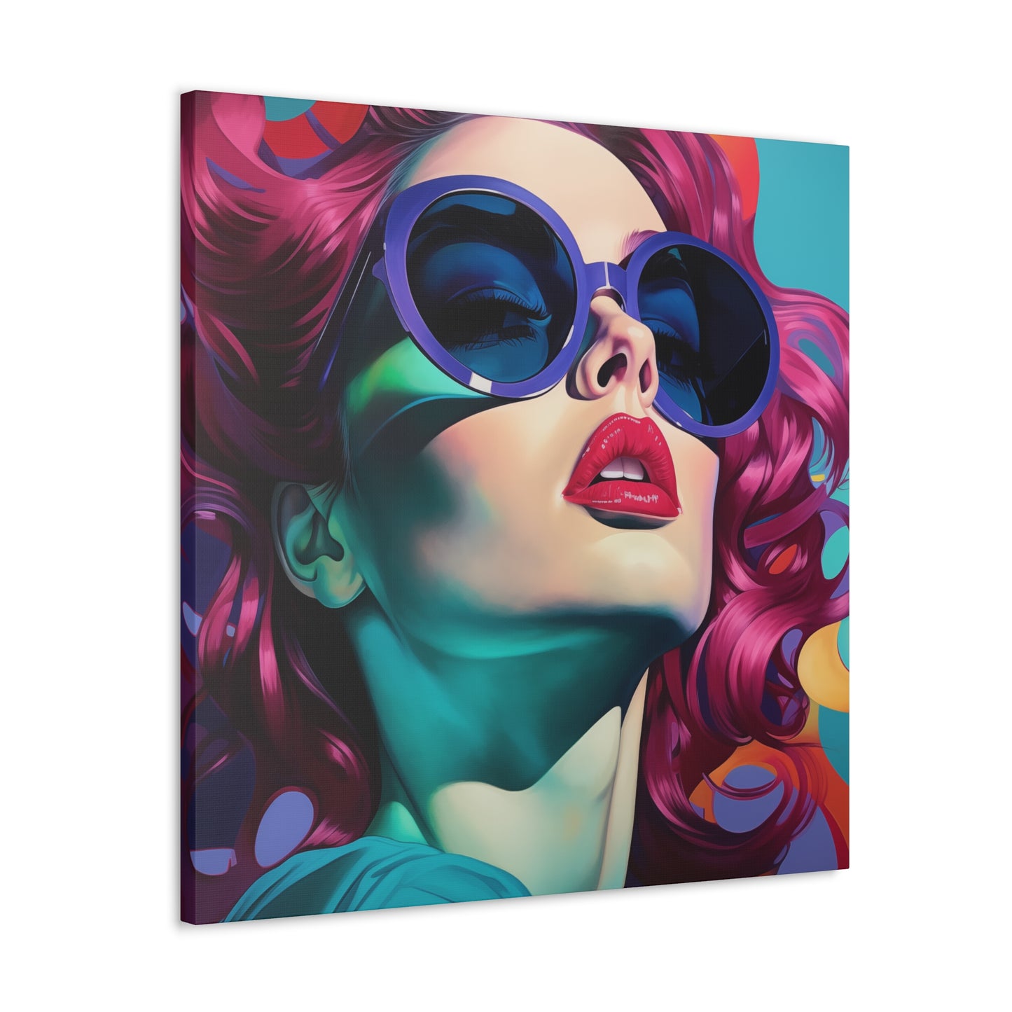 Canvas Gallery Wrapped High-Fashion Wall Art, Stylish Decor, Retro Femme Doll Pop Art – Electra