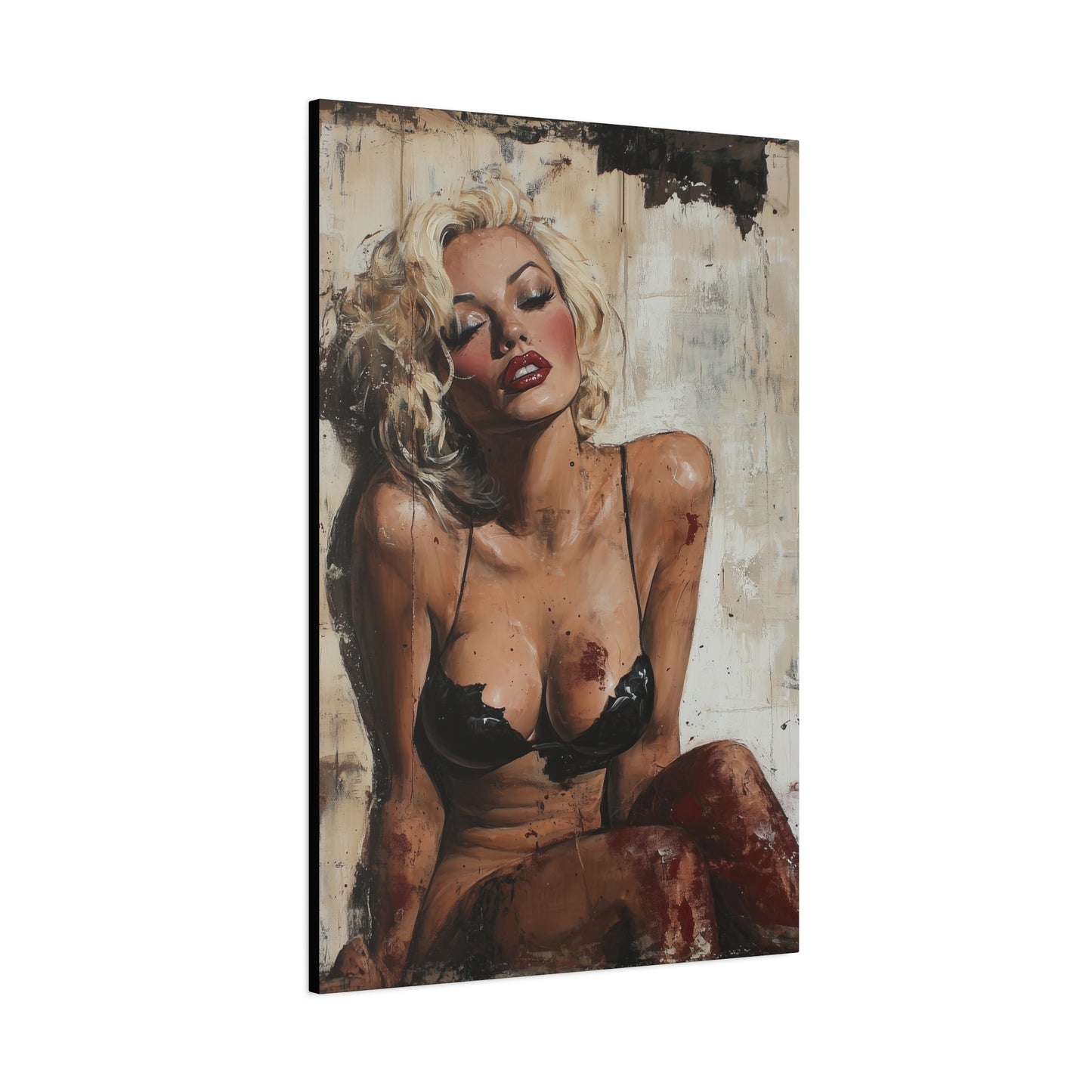 Gallery Wrapped Canvas, Guilt and Grit Adult Art Canvas, Erotic Pinup Art Canvas – Zadie