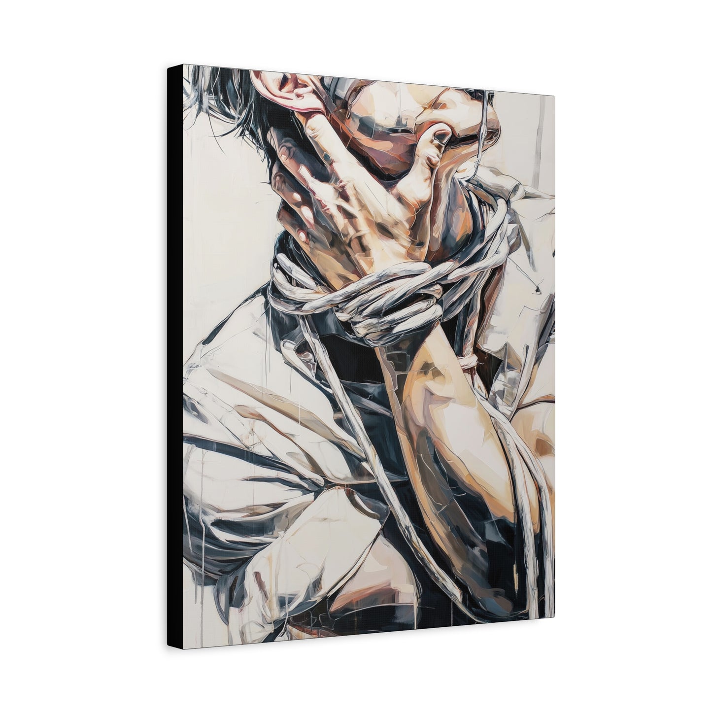 Gallery Wrapped Canvas, Ropes and Reverence Art Canvas, Erotic Shibari Art Canvas – Gary