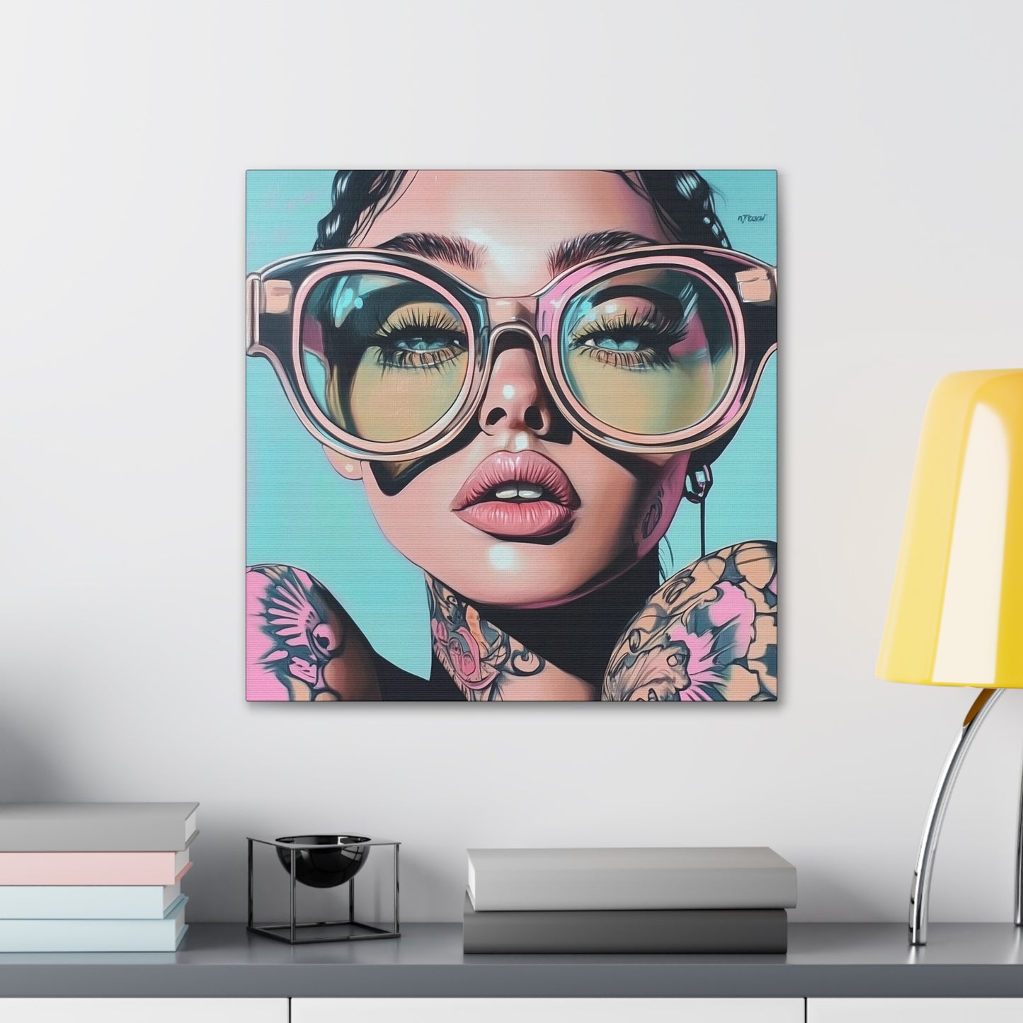Canvas Gallery Wrap, Ladies in Lenses Wall Art, Abstract Femme Girl Art - Kiki
