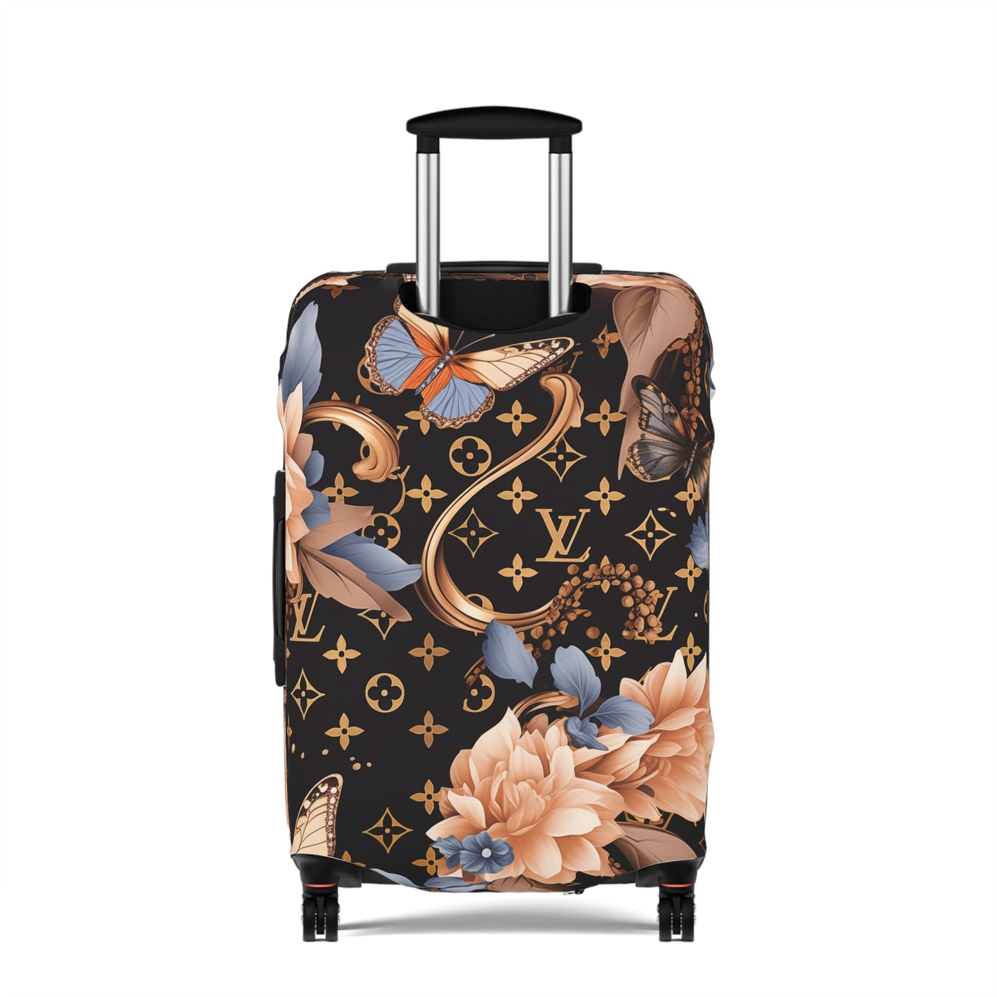 Designer Inspired Luggage Cover - LV Pink Blooms