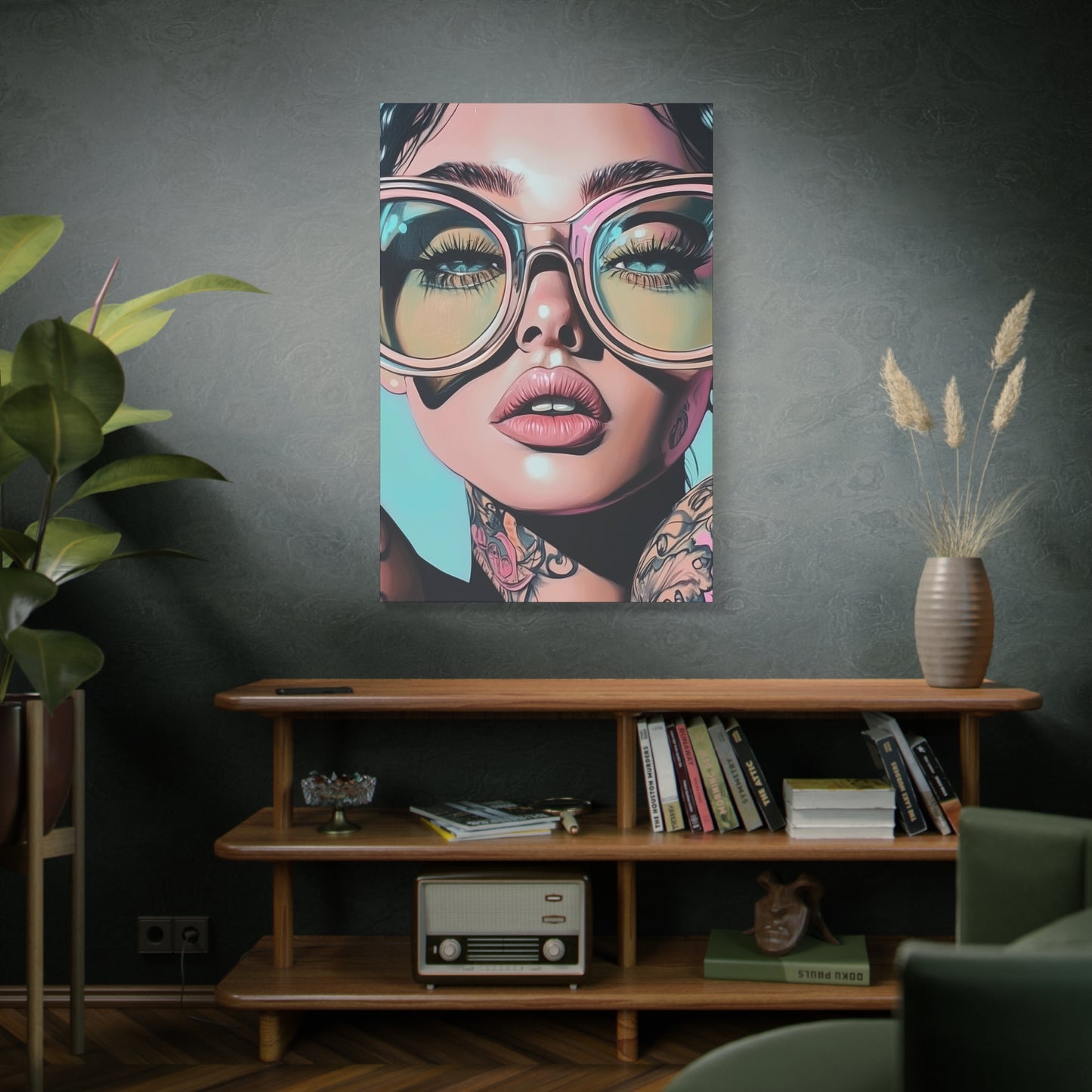 Canvas Gallery Wrap, Ladies in Lenses Wall Art, Abstract Femme Girl Art - Kiki