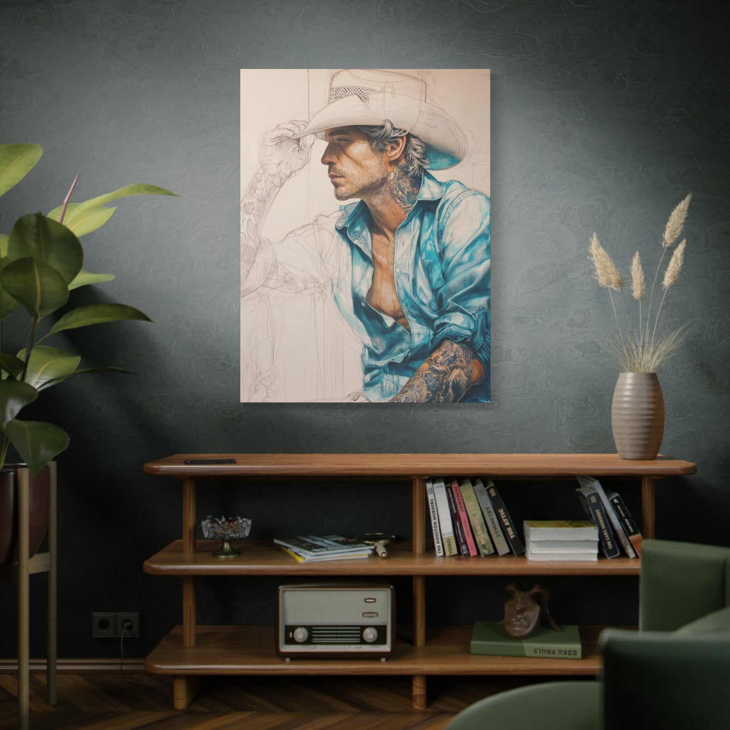 Gallery Wrapped Canvas, Wranglers and Wreckage Art Canvas, Erotic Pinup Art Canvas – Wade