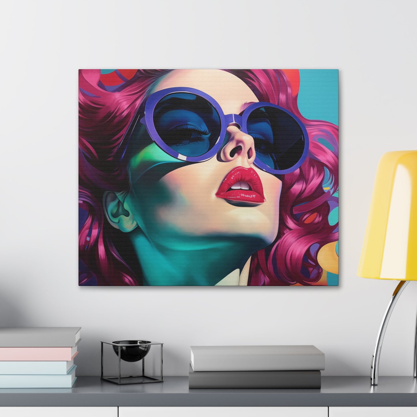 Canvas Gallery Wrapped High-Fashion Wall Art, Stylish Decor, Retro Femme Doll Pop Art – Electra