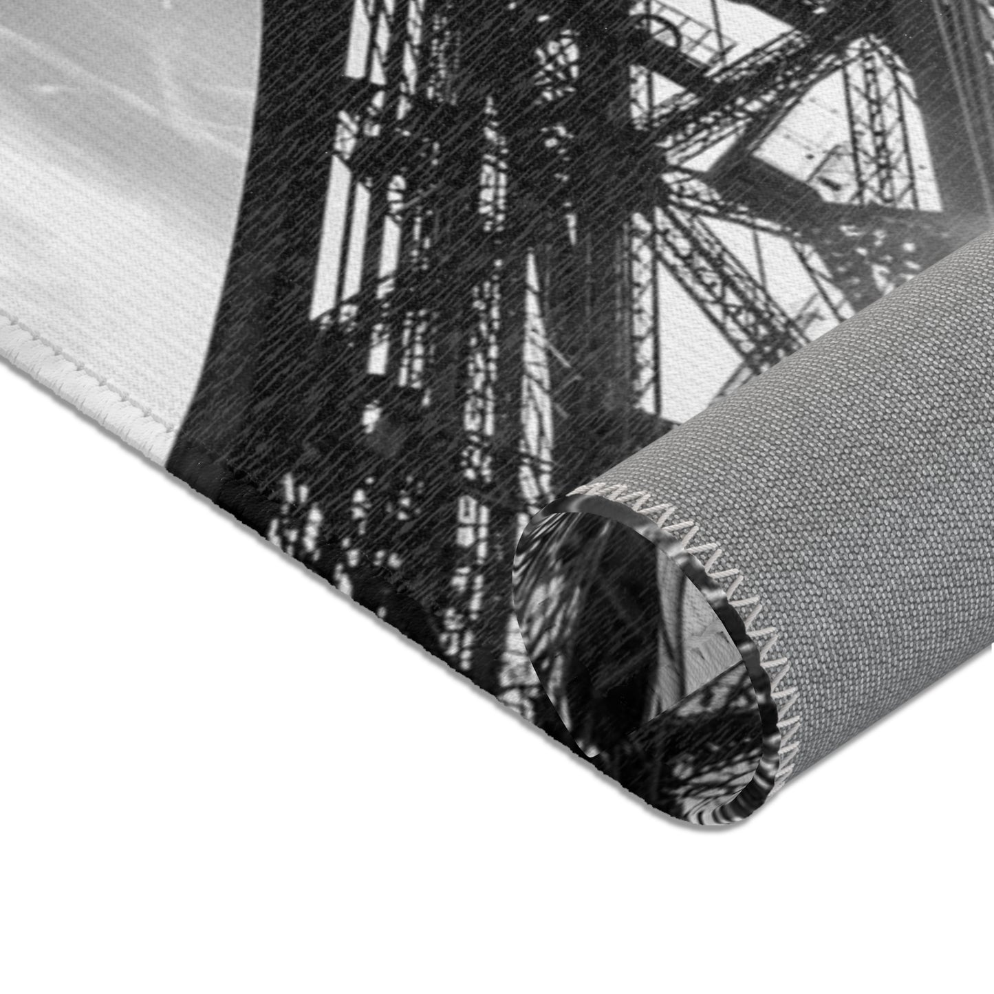 Eiffel Tower Area Rug - Black and White Paris Floor Mat - Custom Area Rug