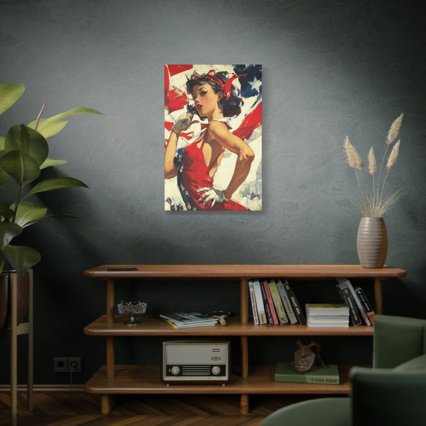 Gallery Wrapped Canvas, American Nonsense Art Canvas, Political Pinup Art Canvas - Mindy