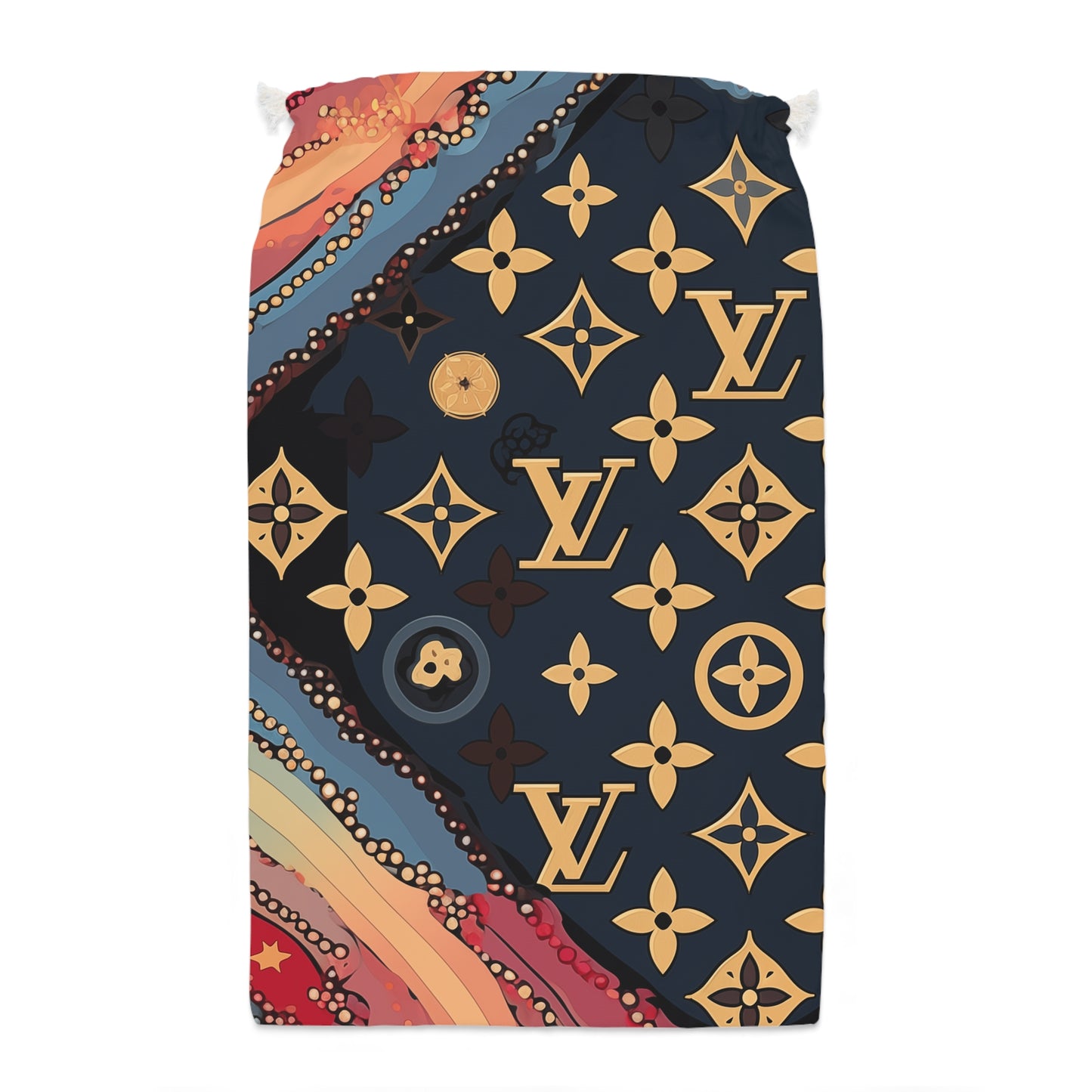 Designer Inspired Gift Sack - LV Navy Abstract