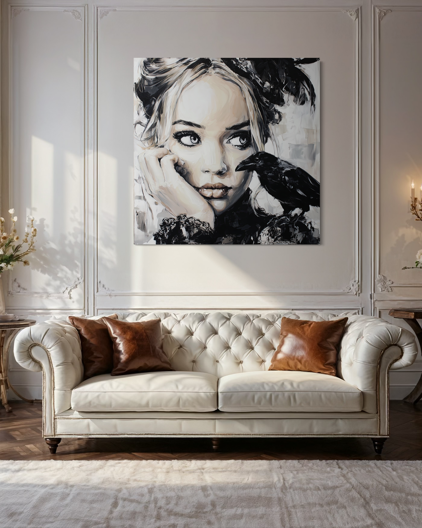 Gallery Wrapped Canvas, Myth and Bones Gothic Art Canvas, Dark Muse Canvas - Nicolette