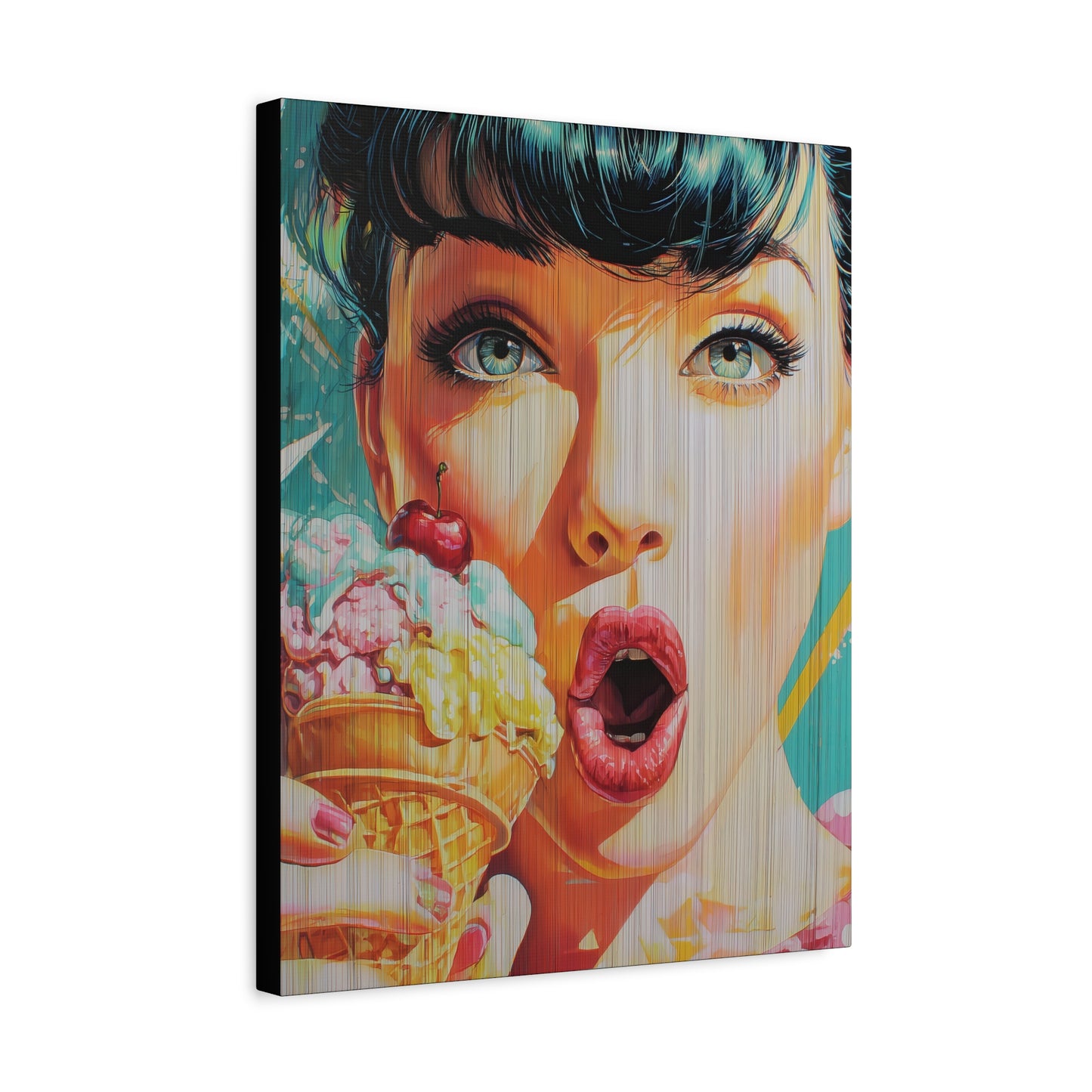 Gallery Wrapped Canvas, Sweet Summer Nostalgia, Sugar and Spice Art Canvas, Ice Cream Dreams Art – Penny