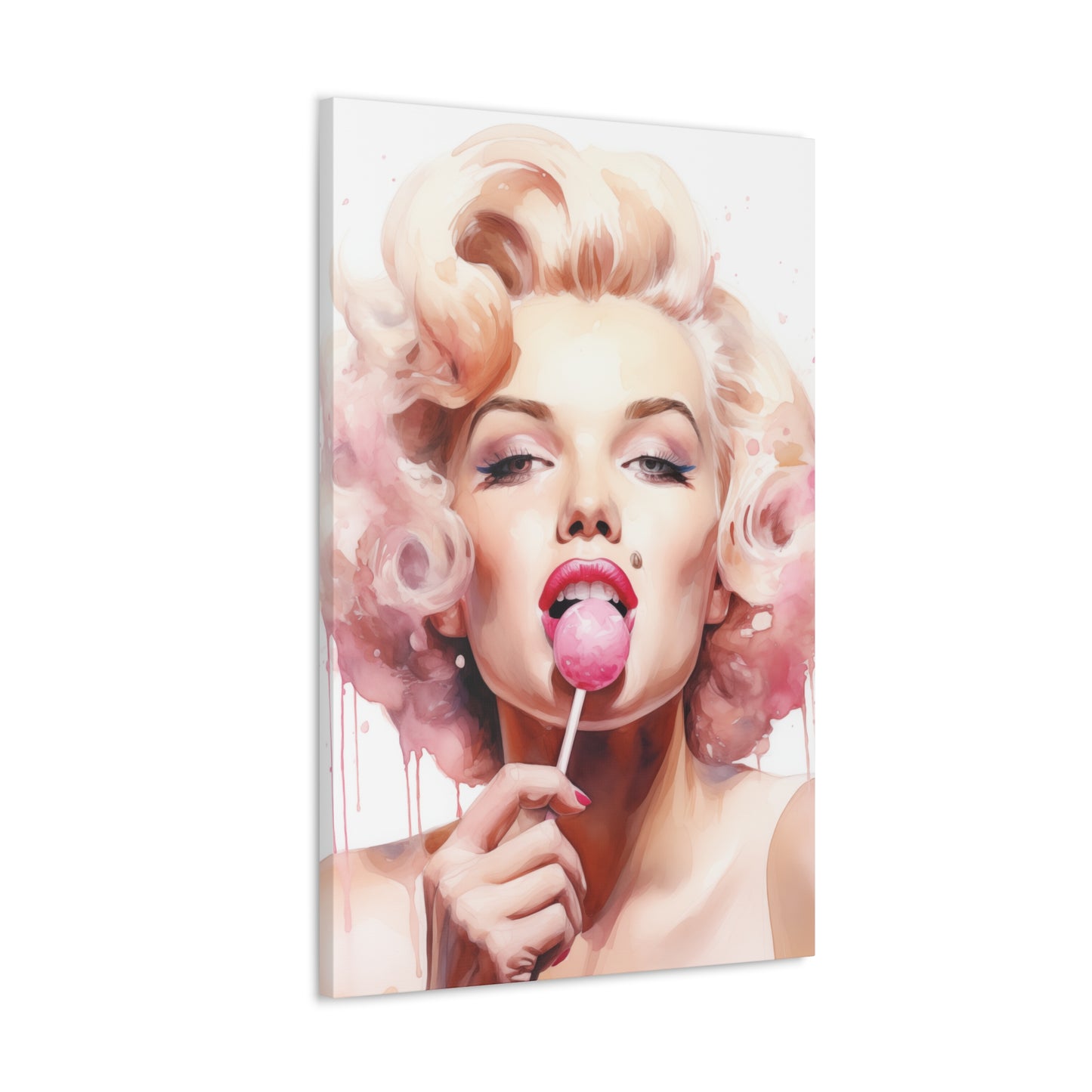 Canvas Wall Art, Gallery Wrapped Pop Art, Celebrity Wall Art – Marilyn Monroe - Lollipop