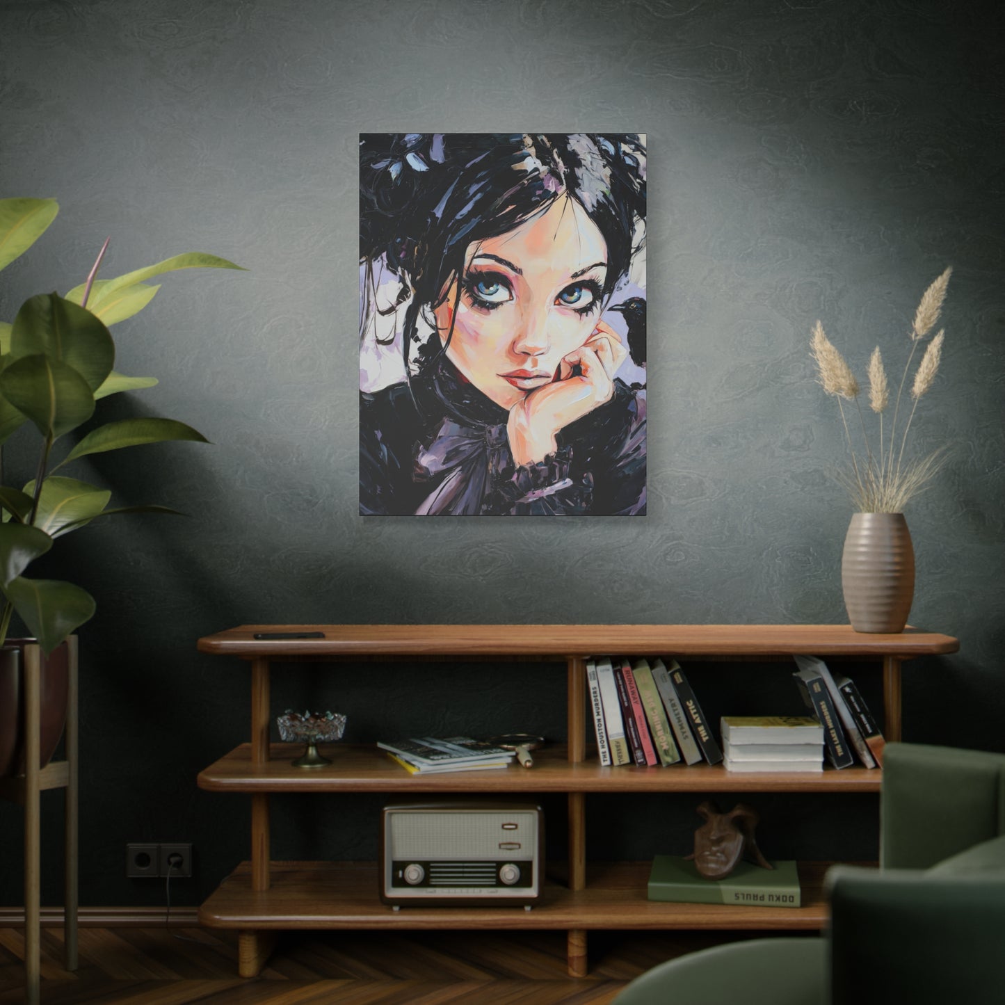 Gallery Wrapped Canvas, Myth and Bones Gothic Art Canvas, Dark Muse Canvas - Lark