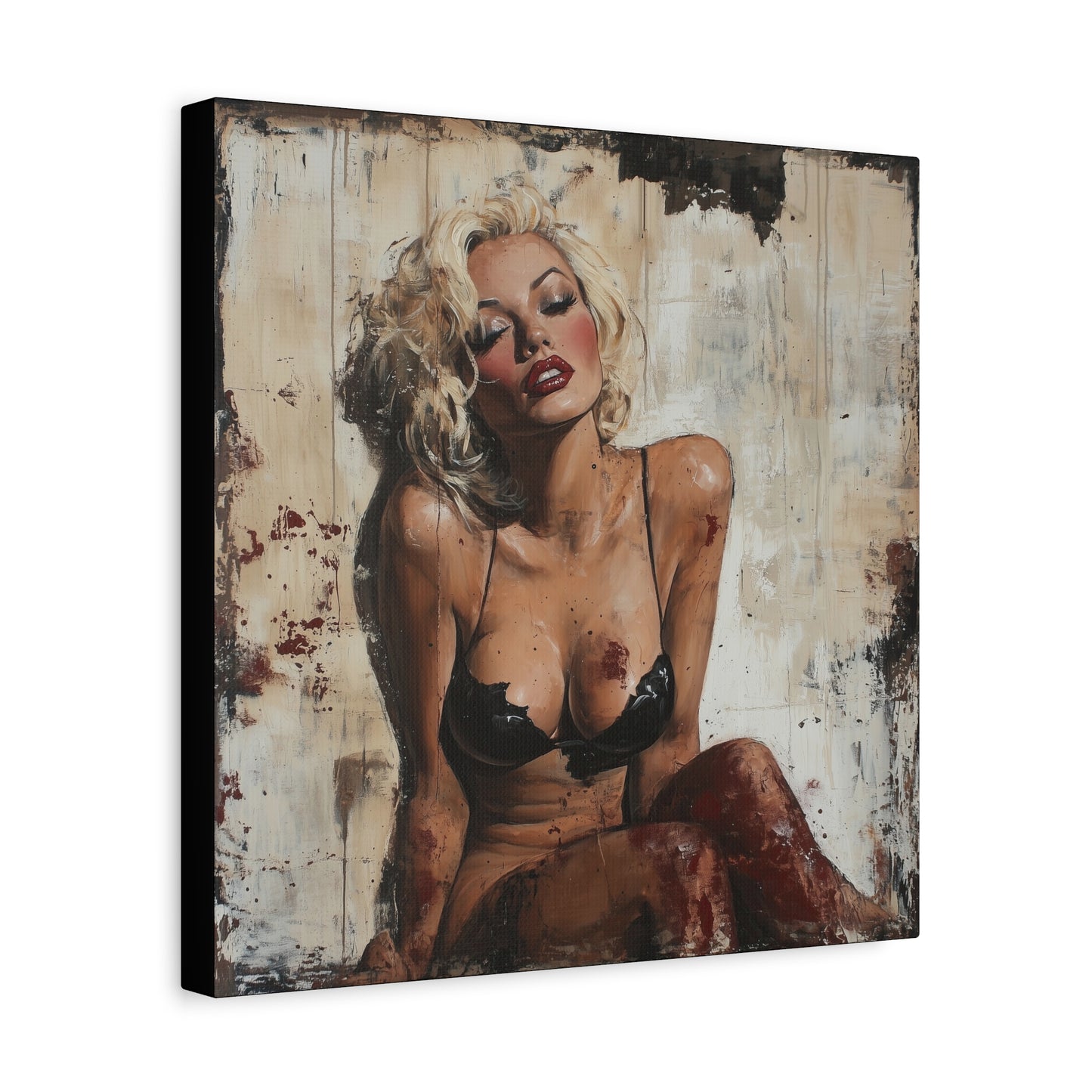 Gallery Wrapped Canvas, Guilt and Grit Adult Art Canvas, Erotic Pinup Art Canvas – Zadie