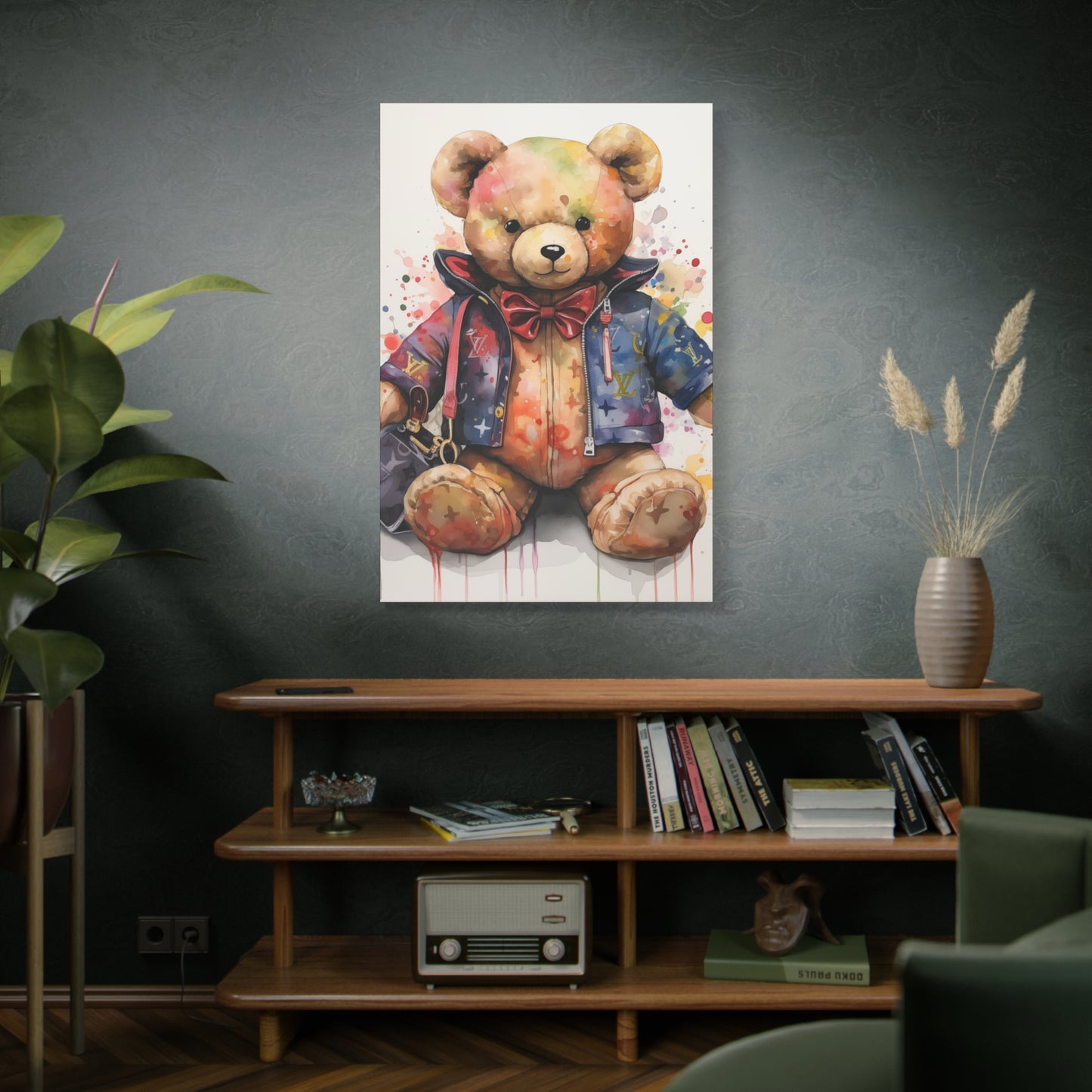 Canvas Gallery Wrap - Designer Bear Wall Art - Drip