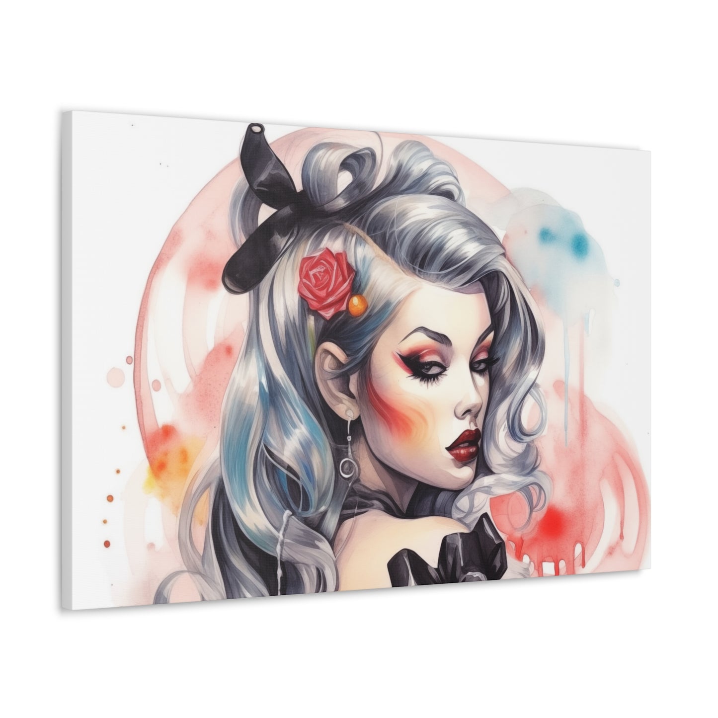 Gallery Wrapped Canvas, Edgy Tattooed Beauty, Urban Pop Art Canvas – Sabella