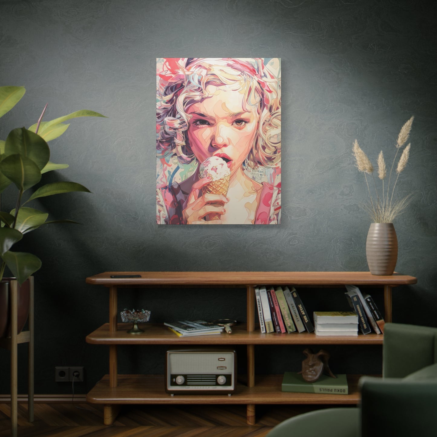 Gallery Wrapped Canvas, Sweet Summer Nostalgia, Sugar and Spice Art Canvas, Ice Cream Dreams Art – Rosie