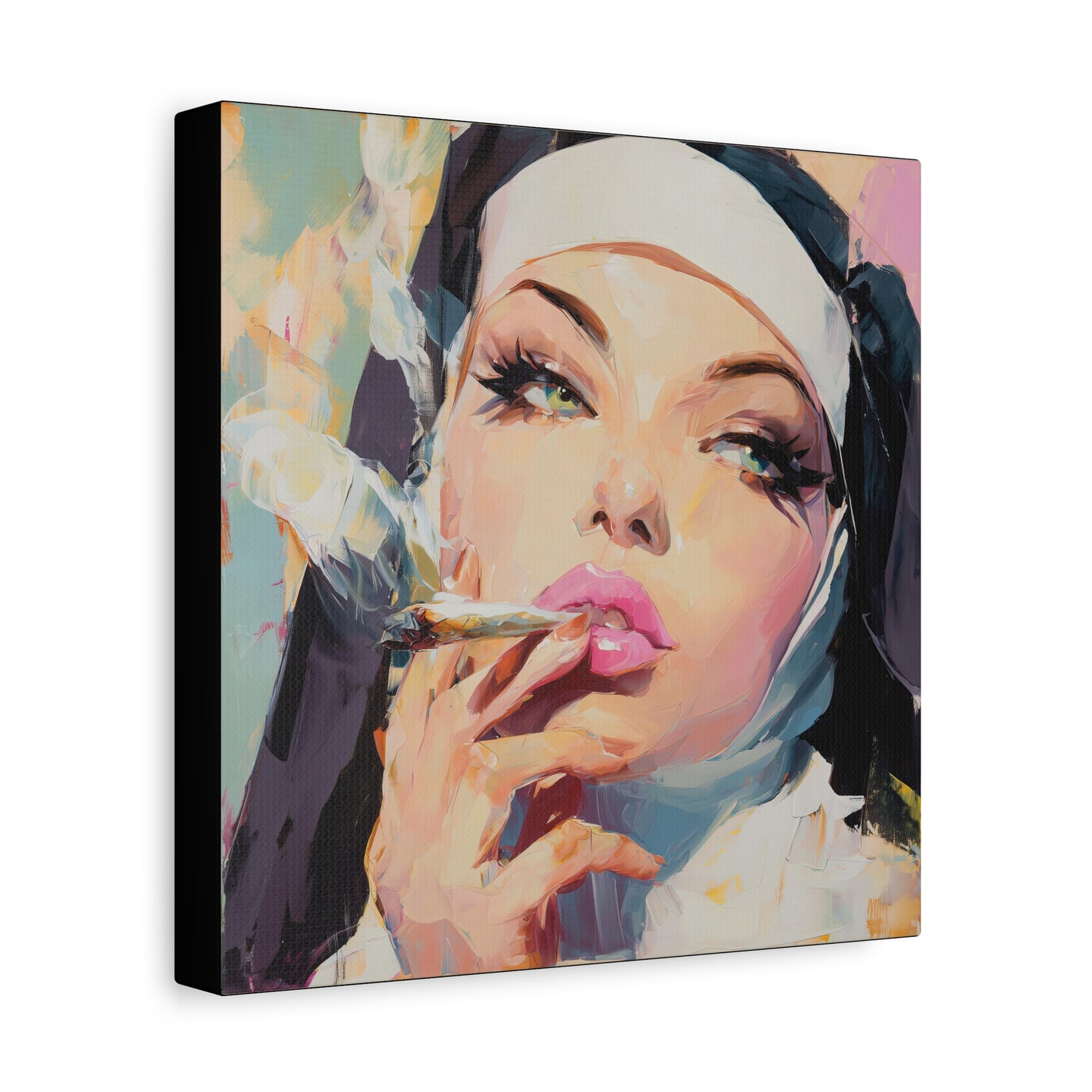 Gallery Wrapped Canvas, Habits and Heresy Art Canvas, Naughty Nuns Art Canvas – Sister Felicity