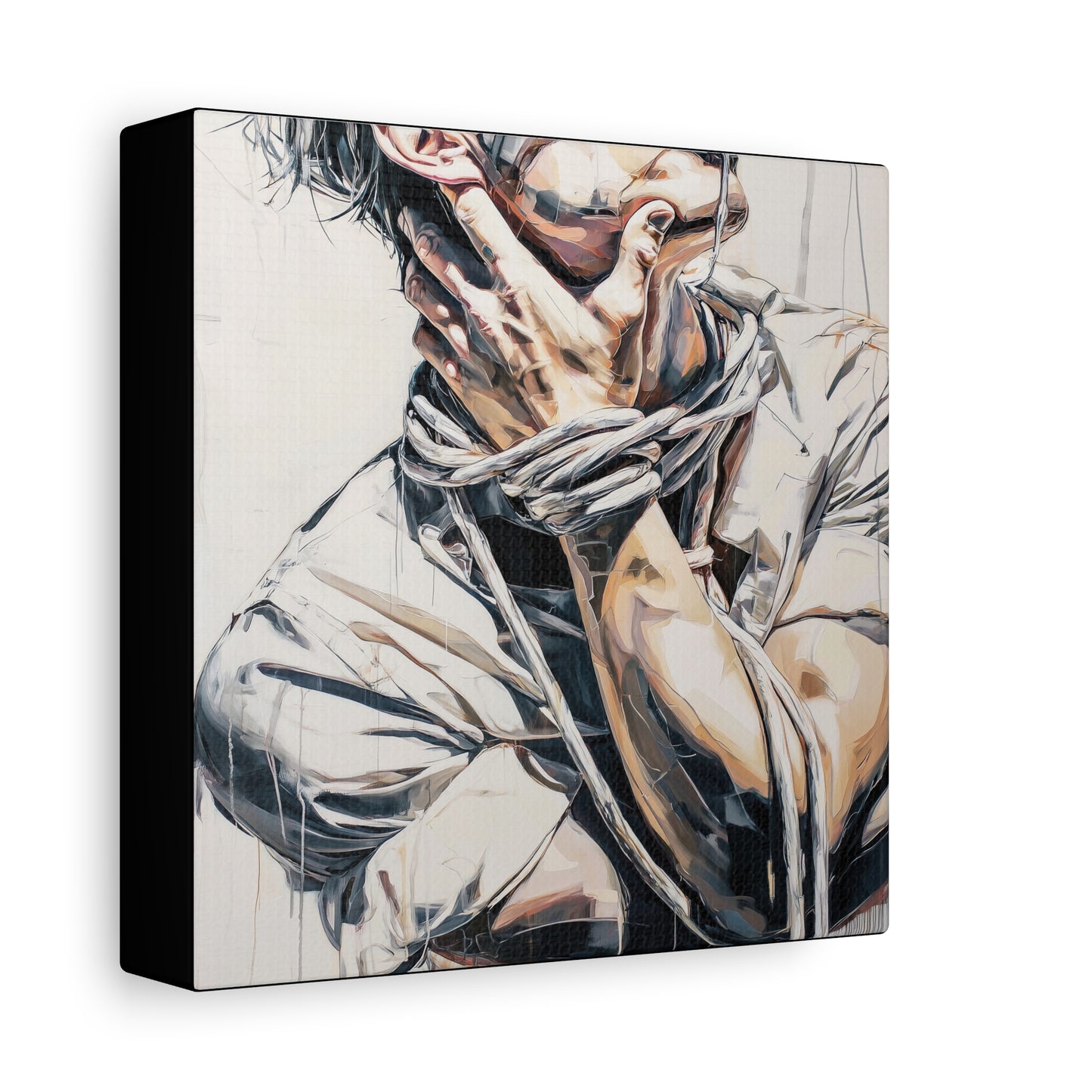Gallery Wrapped Canvas, Ropes and Reverence Art Canvas, Erotic Shibari Art Canvas – Gary
