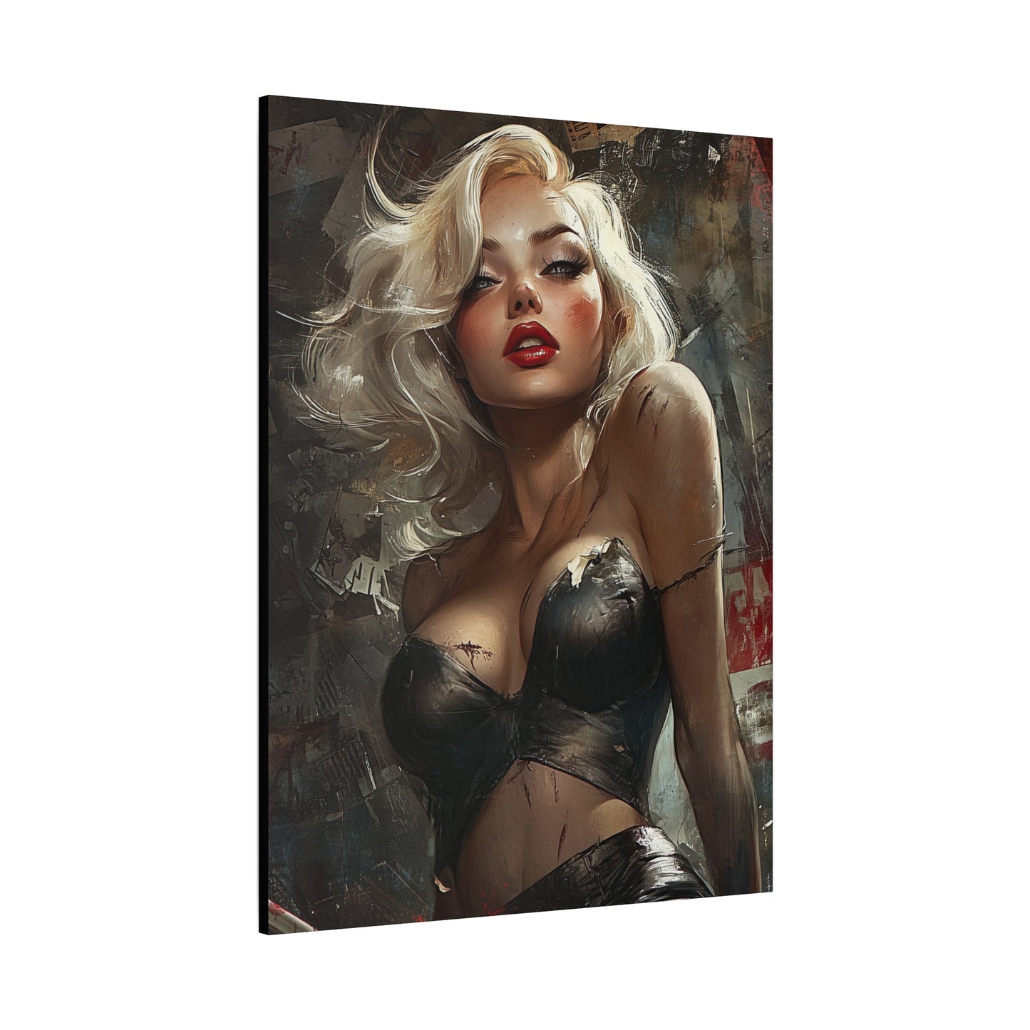 Gallery Wrapped Canvas, Guilt and Grit Adult Art Canvas, Erotic Pinup Art Canvas – Noelle