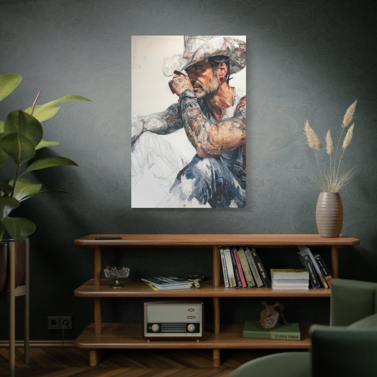 Gallery Wrapped Canvas, Wranglers and Wreckage Art Canvas, Erotic Pinup Art Canvas – Jace