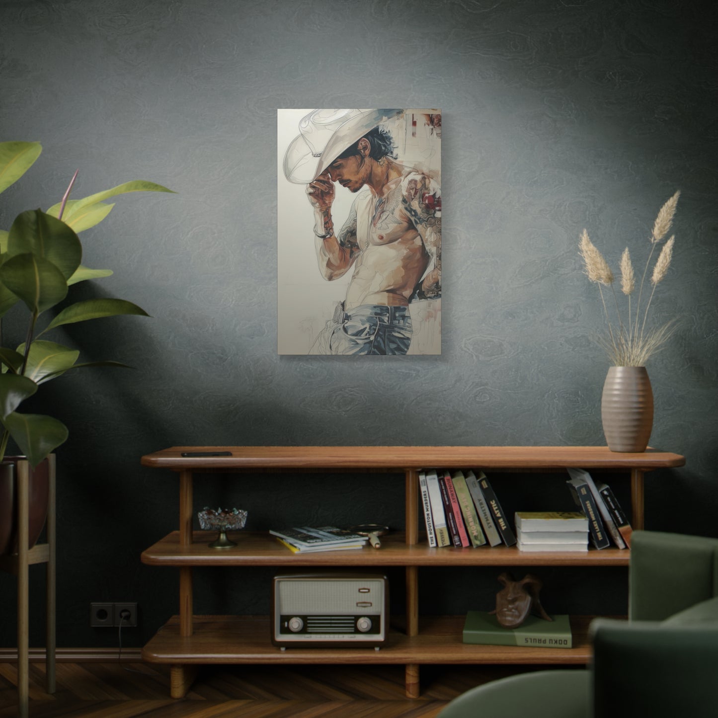 Gallery Wrapped Canvas, Wranglers and Wreckage Art Canvas, Erotic Pinup Art Canvas – Silas