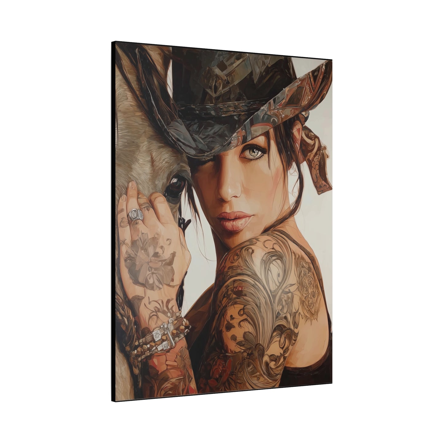 Gallery Wrapped Canvas, Wranglers and Wreckage Art Canvas, Erotic Pinup Art Canvas – Georgia