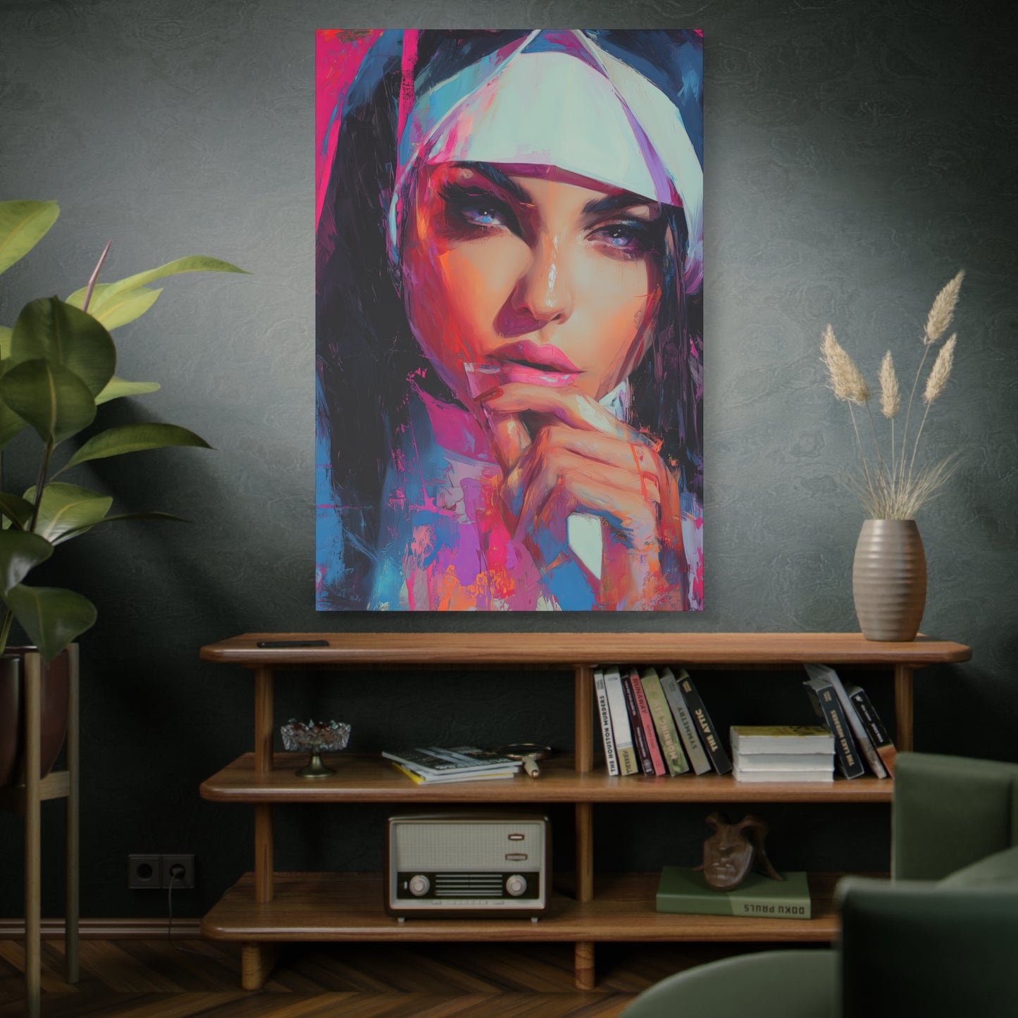 Gallery Wrapped Canvas, Habits and Heresy Art Canvas, Naughty Nuns Art Canvas – Sister Lucienne