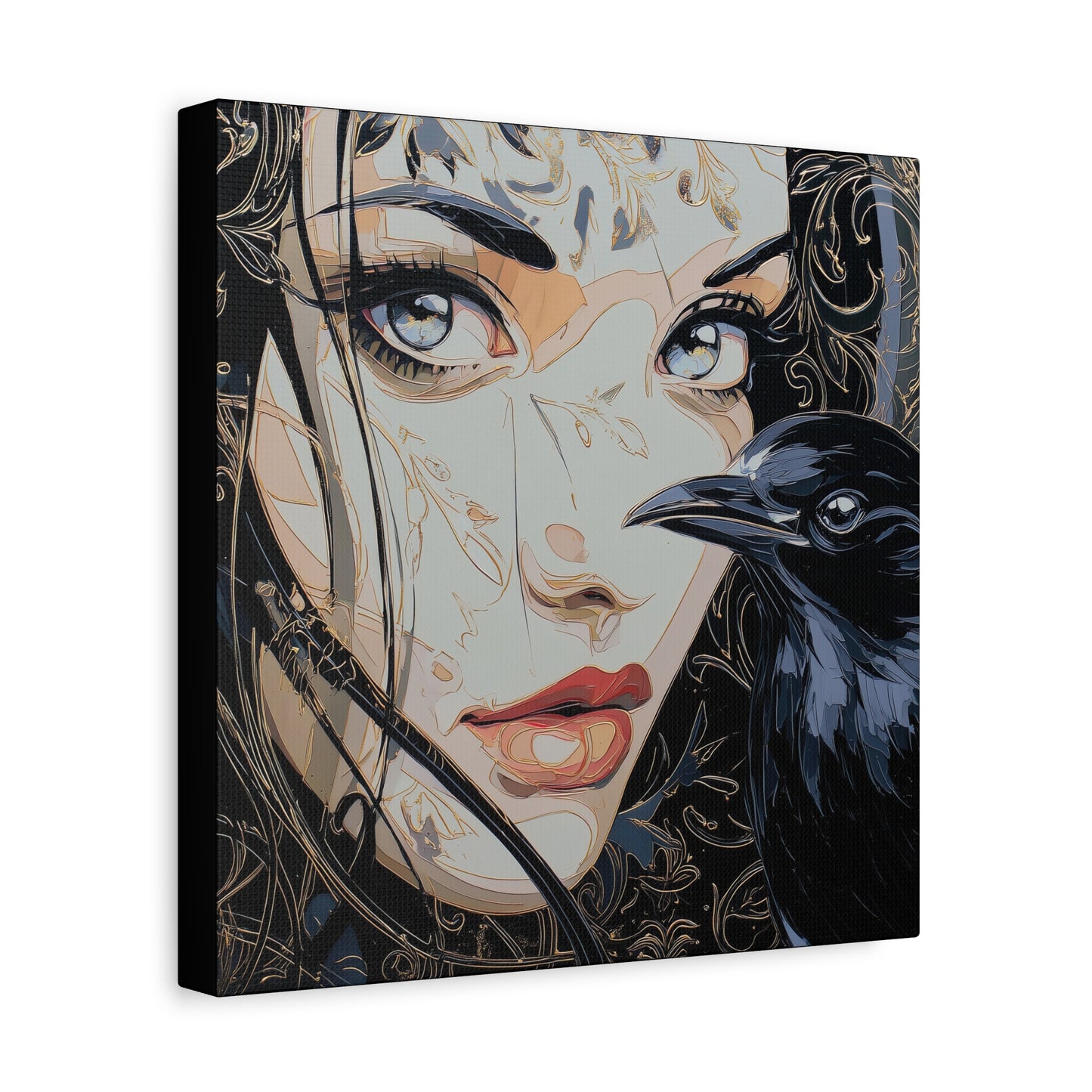 Gallery Wrapped Canvas, Myth and Bones Gothic Art Canvas, Dark Muse Canvas - Luxor