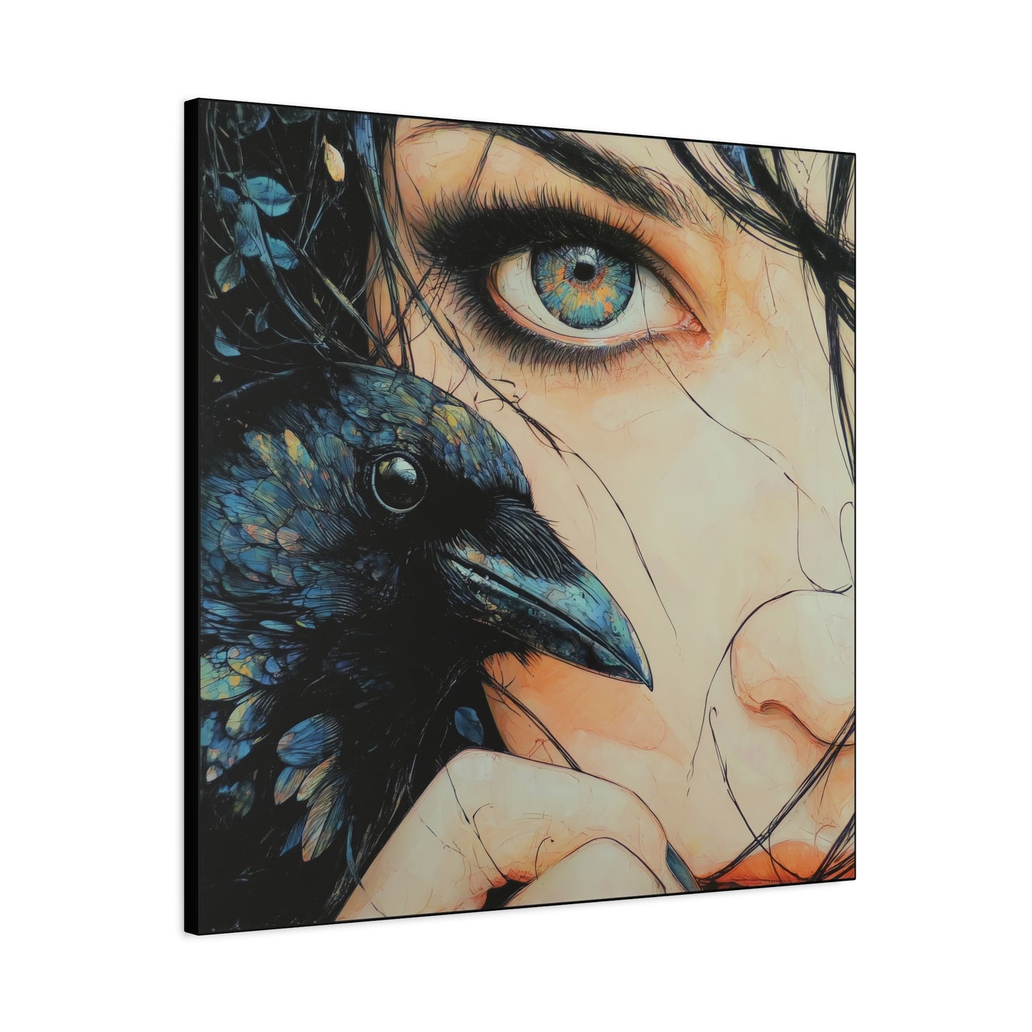 Gallery Wrapped Canvas, Myth and Bones Gothic Art Canvas, Dark Muse Canvas - Zephyra
