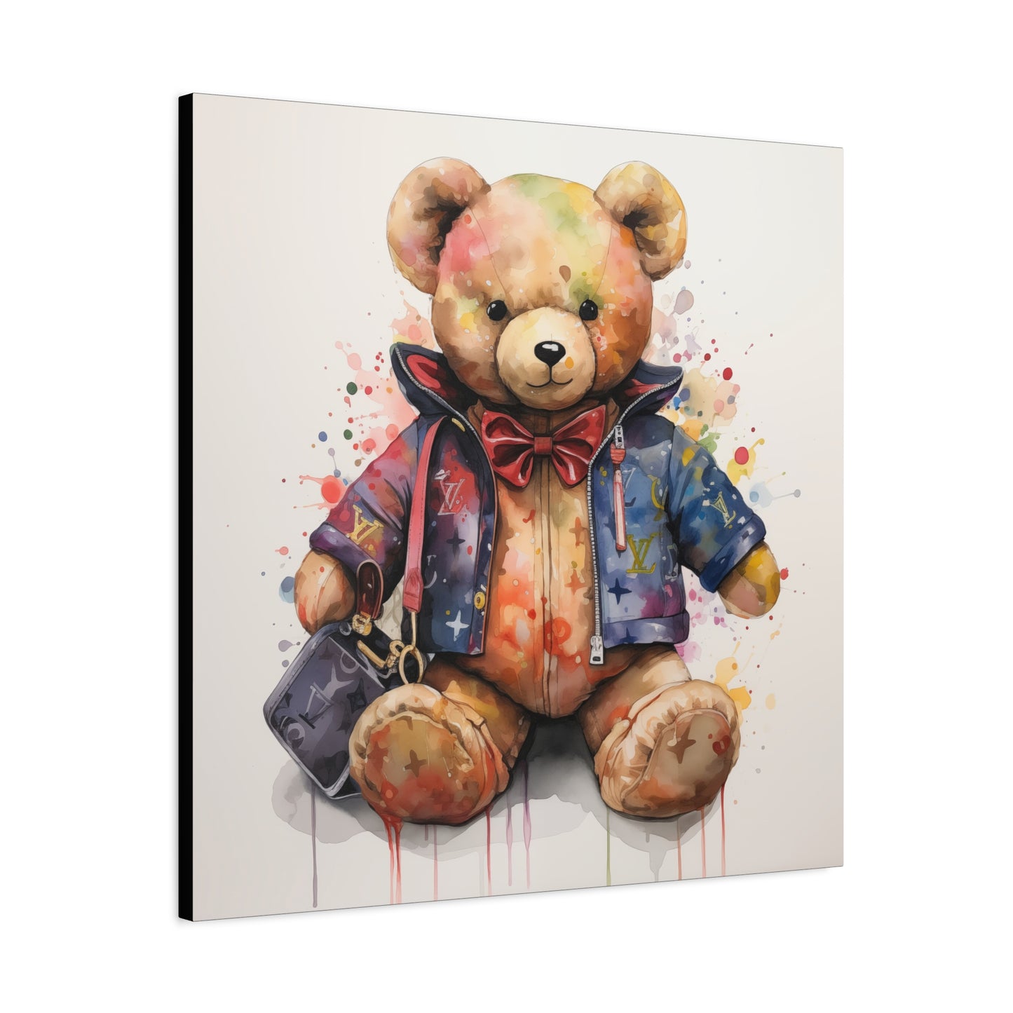 Canvas Gallery Wrap - Designer Bear Wall Art - Drip