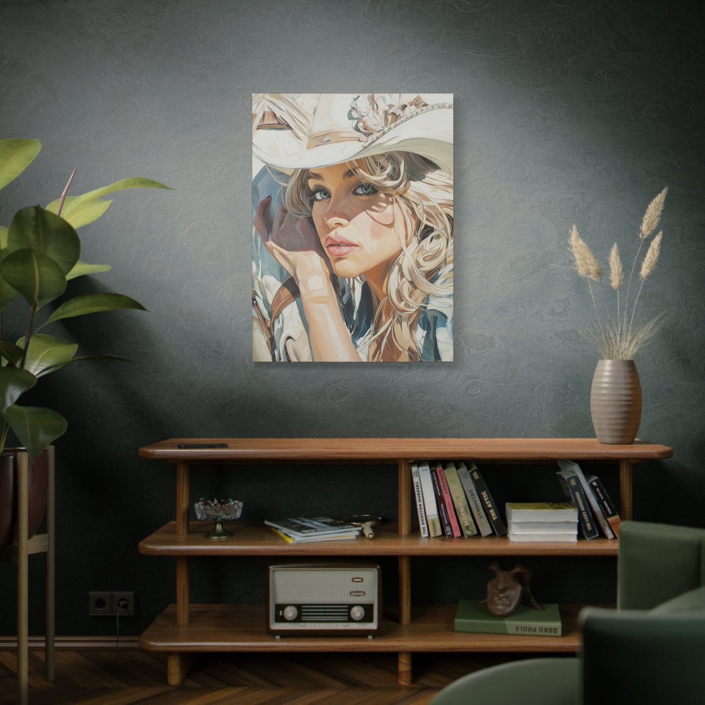 Gallery Wrapped Canvas, Wranglers and Wreckage Art Canvas, Erotic Pinup Art Canvas – Josie