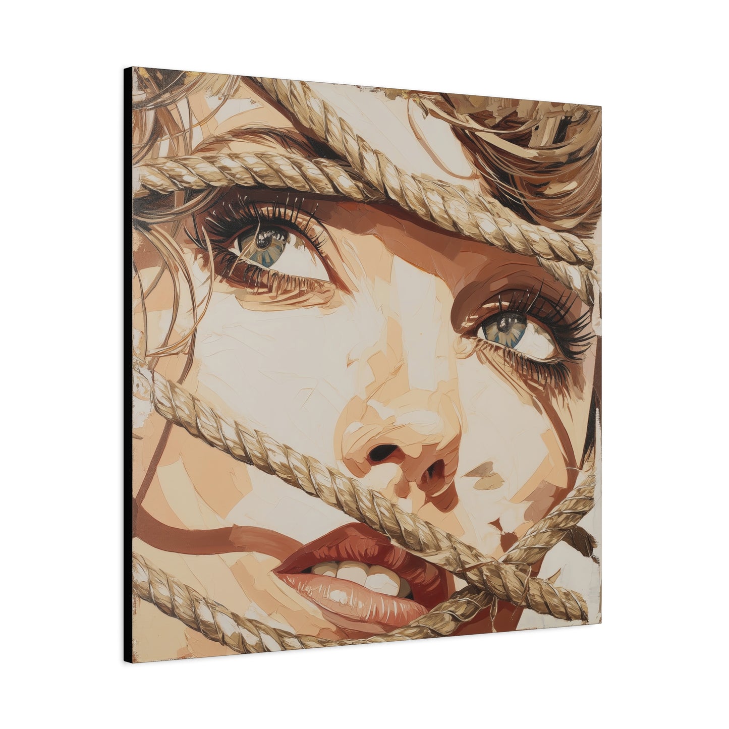 Gallery Wrapped Canvas, Ropes and Reverence Art Canvas, Erotic Shibari Art Canvas – Hana