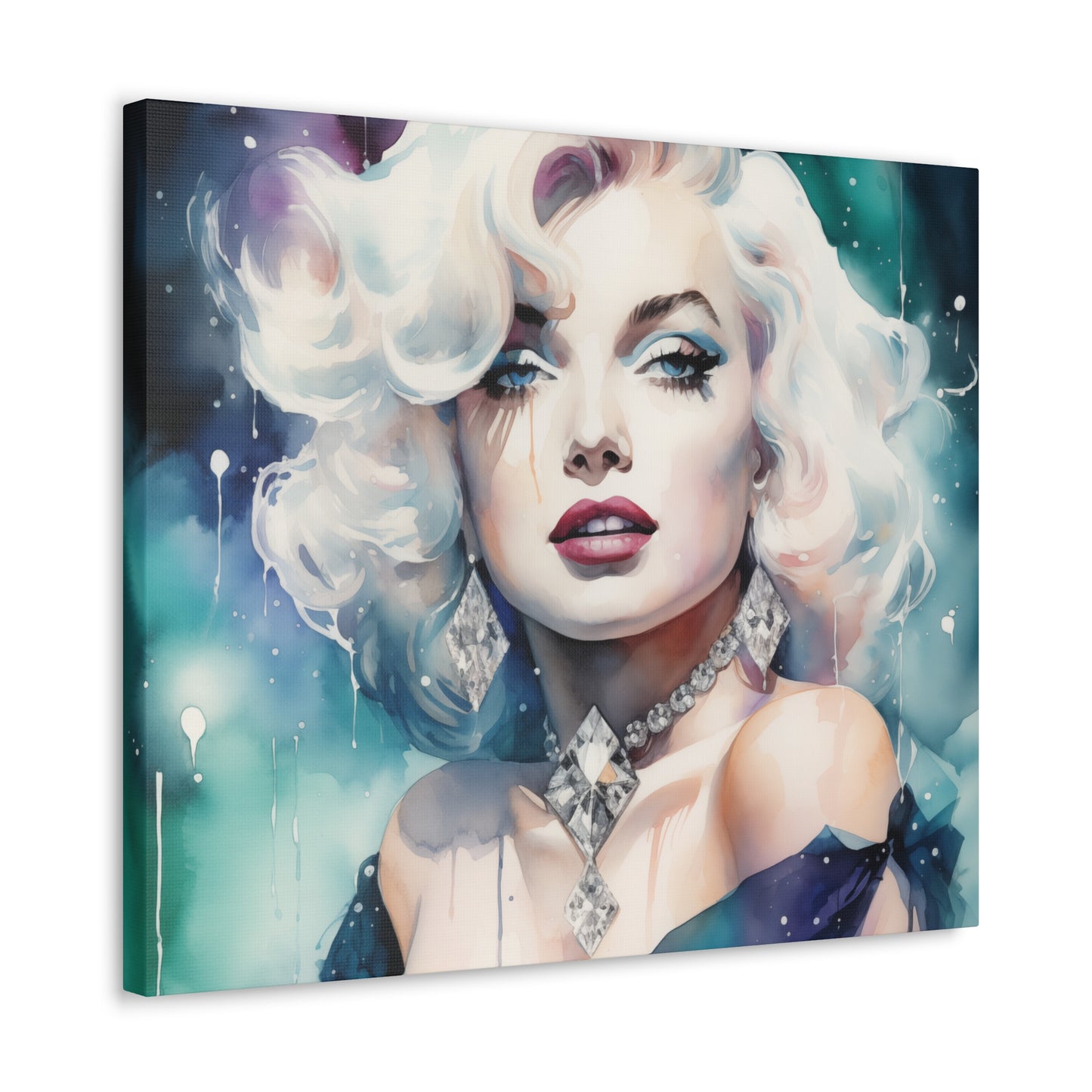 Canvas Wall Art, Gallery Wrapped Pop Art, Celebrity Wall Art – Marilyn Monroe - Diamonds