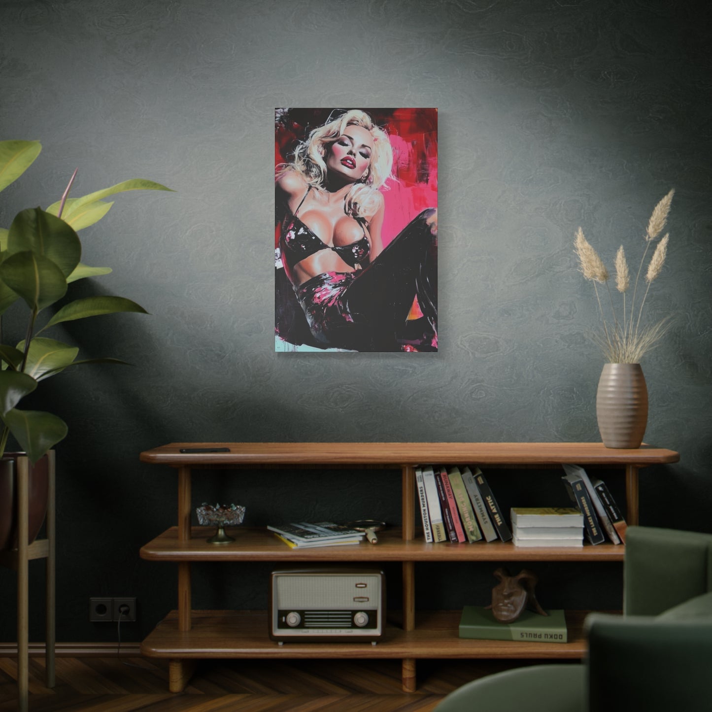 Gallery Wrapped Canvas, Guilt and Grit Adult Art Canvas, Erotic Pinup Art Canvas – Lila