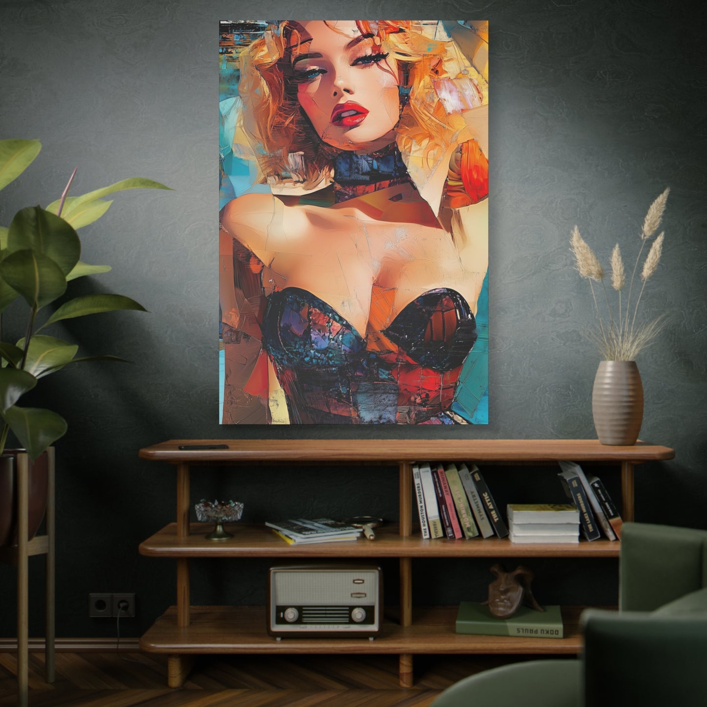 Gallery Wrapped Canvas, Guilt and Grit Adult Art Canvas, Erotic Pinup Art Canvas – Dahlia