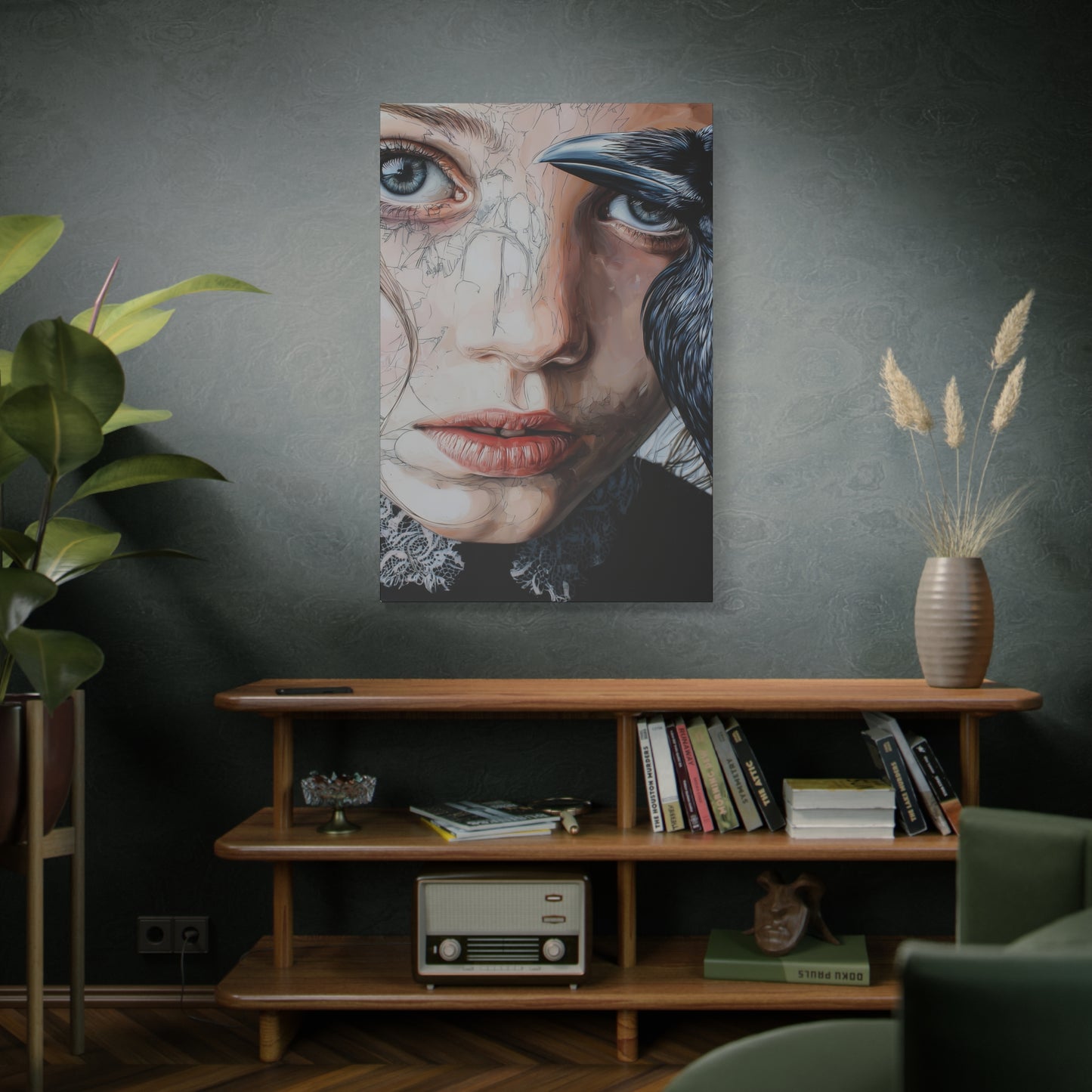 Gallery Wrapped Canvas, Myth and Bones Gothic Art Canvas, Dark Muse Canvas - Clio