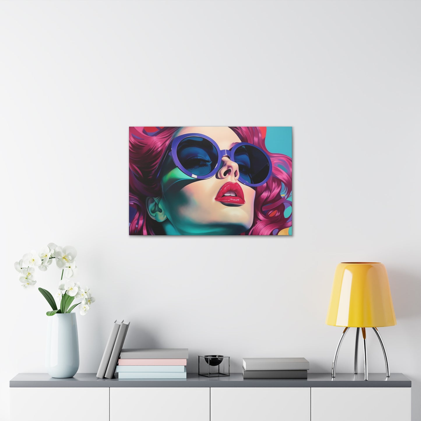 Canvas Gallery Wrapped High-Fashion Wall Art, Stylish Decor, Retro Femme Doll Pop Art – Electra